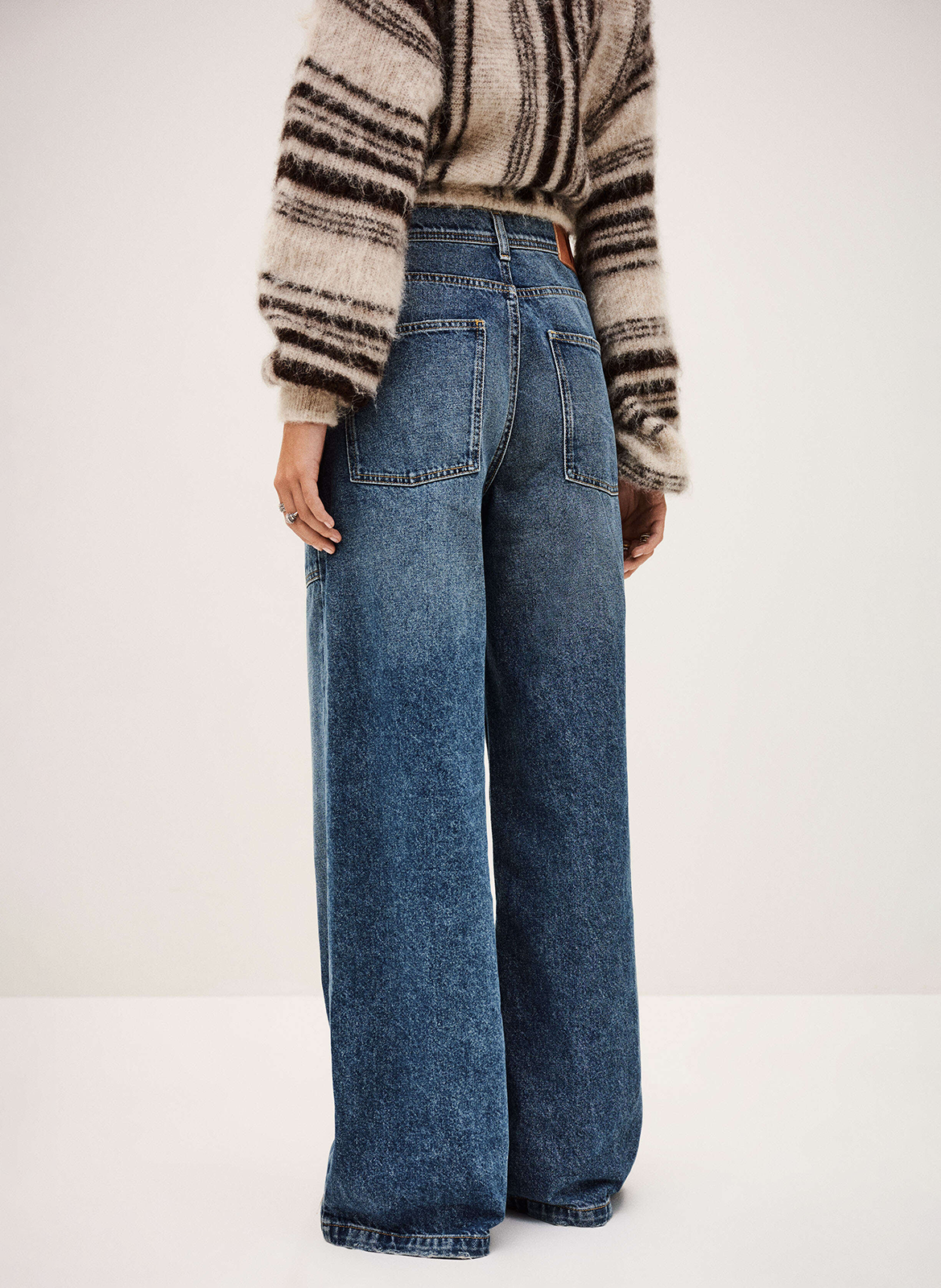 Wijde jeans met verwassen effect BA&SH Blauw