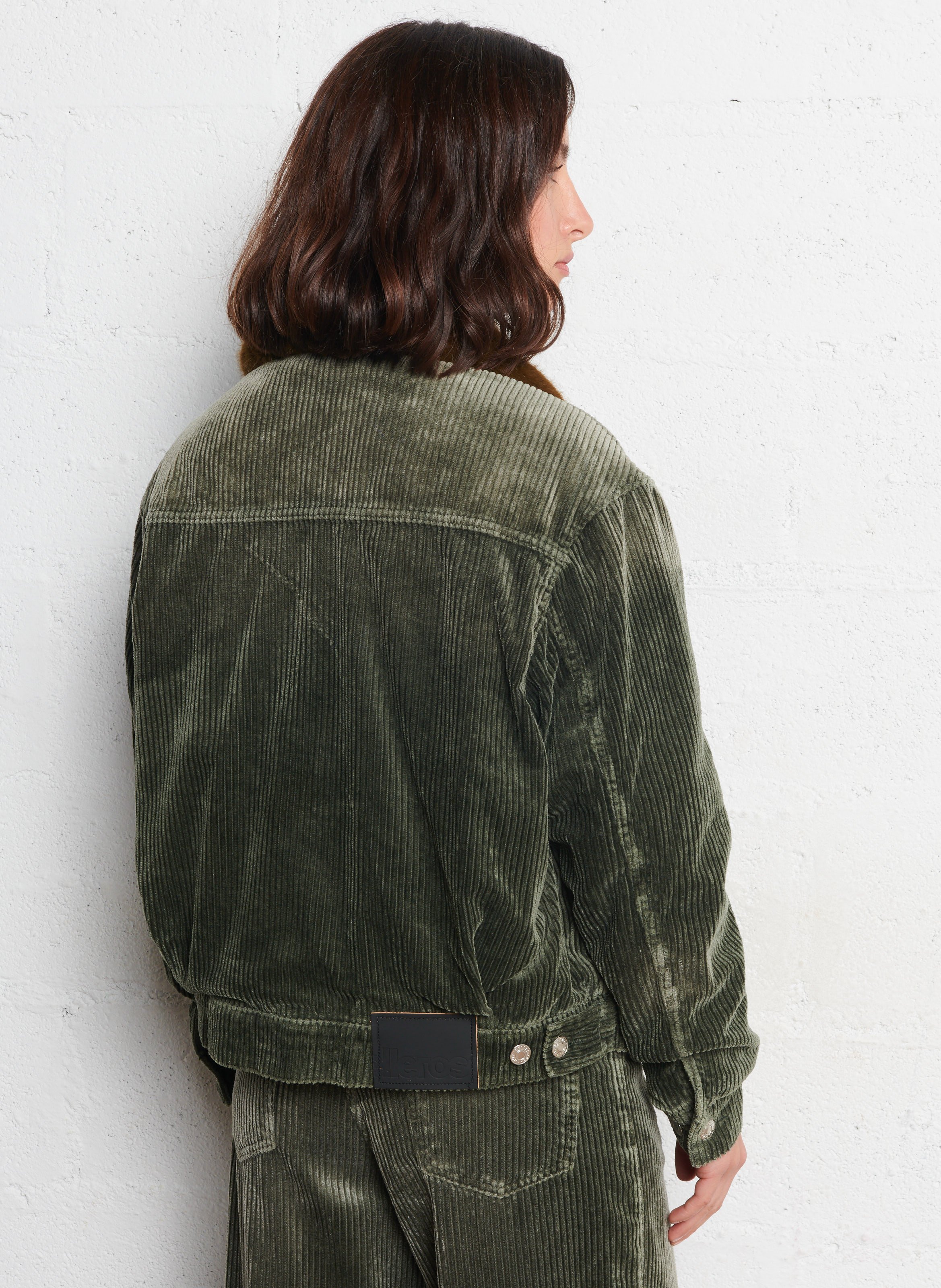 Rechte corduroy jas BELLEROSE Kaki