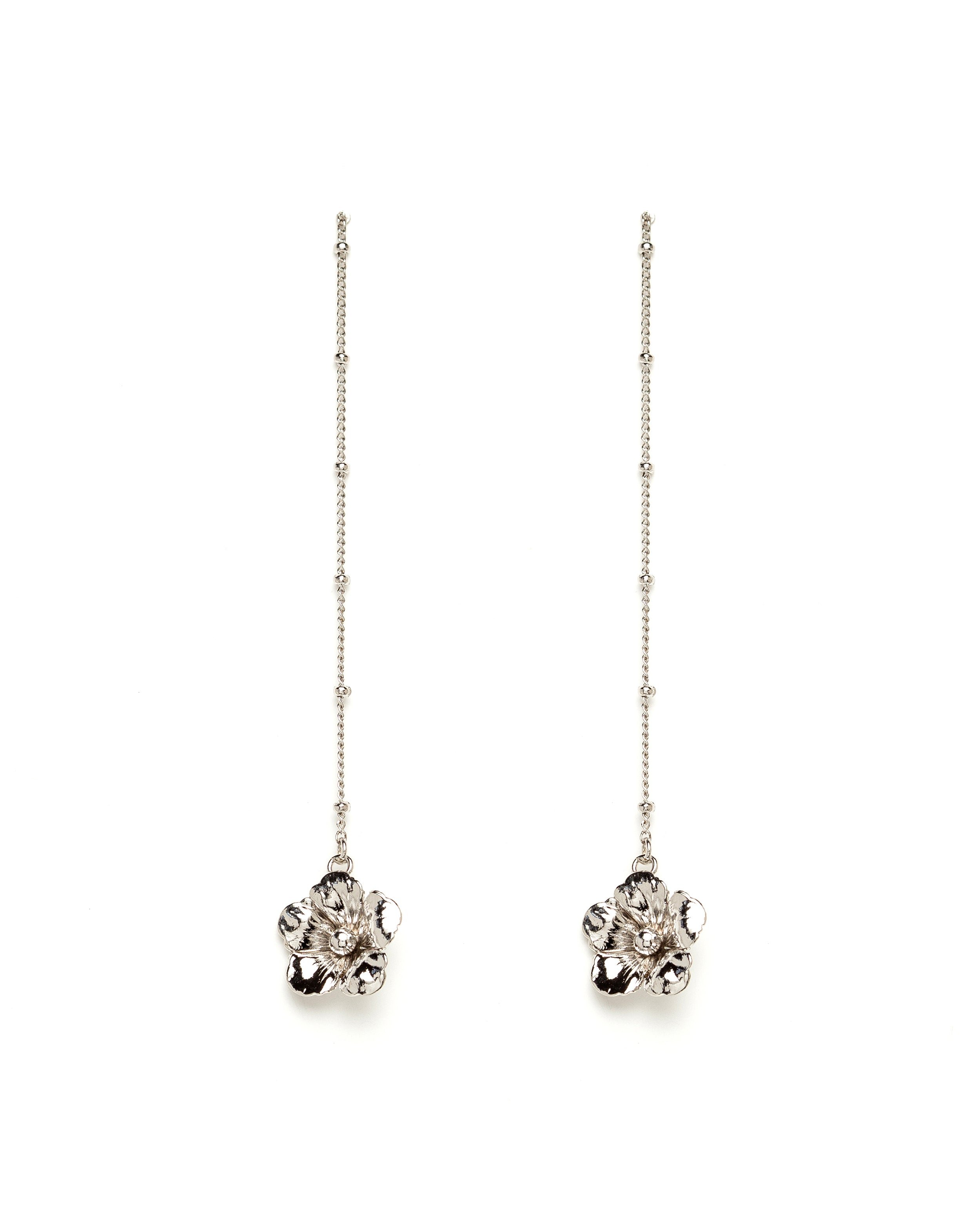 HESPÉRIS - silver-plated flower dangle earrings MONSIEUR SIMONE Silver