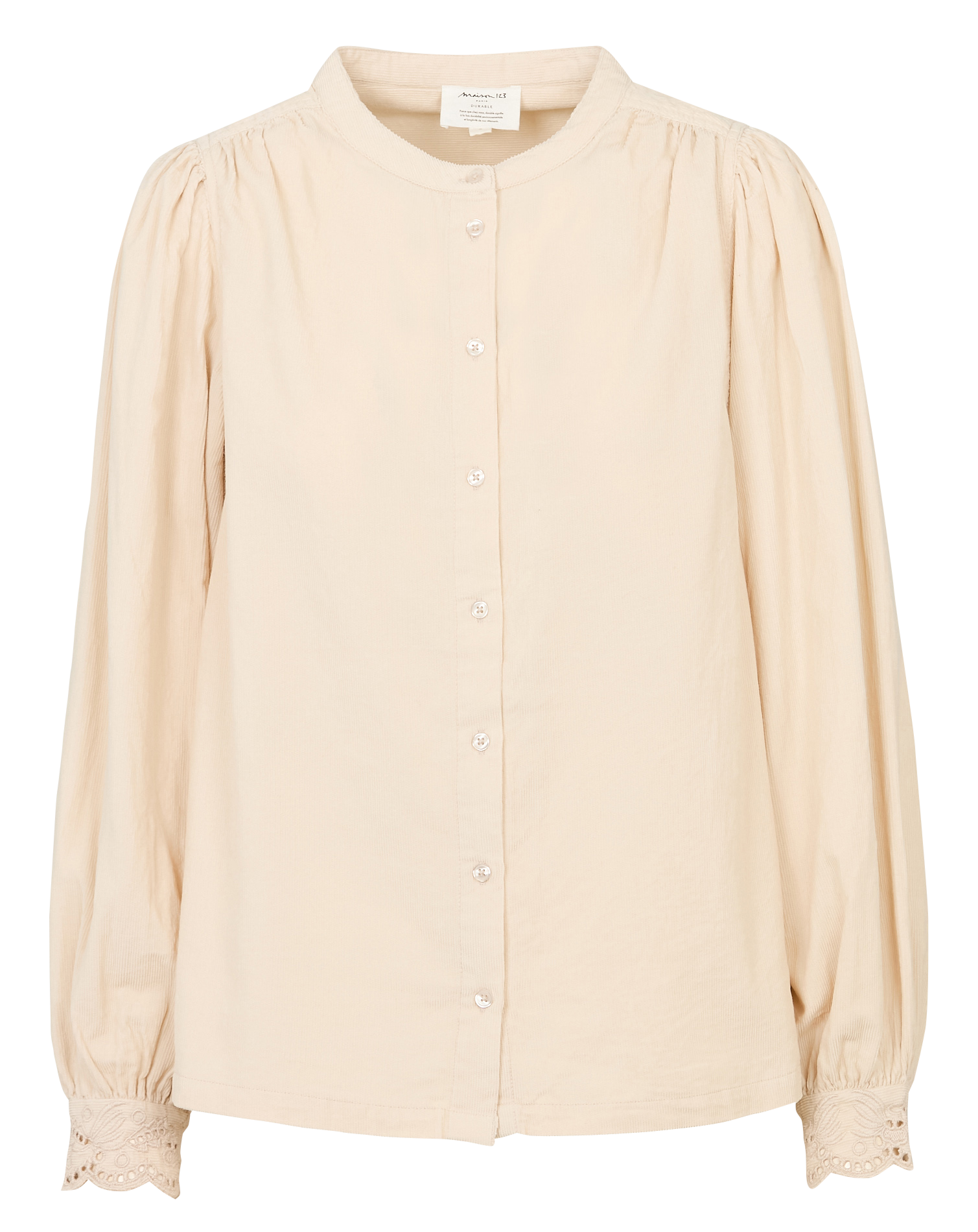Blouse col rond en velours côtelé MAISON 123 Beige
