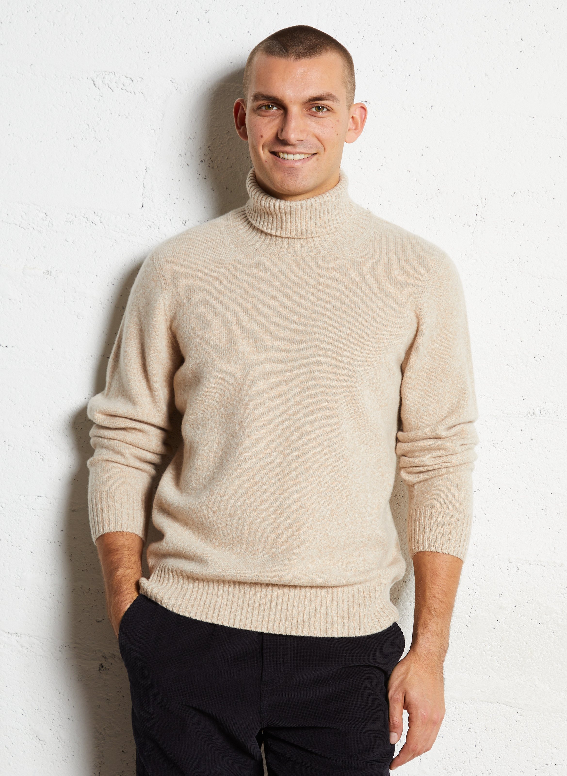 Col roulé droit en laine HARTFORD Multicolore