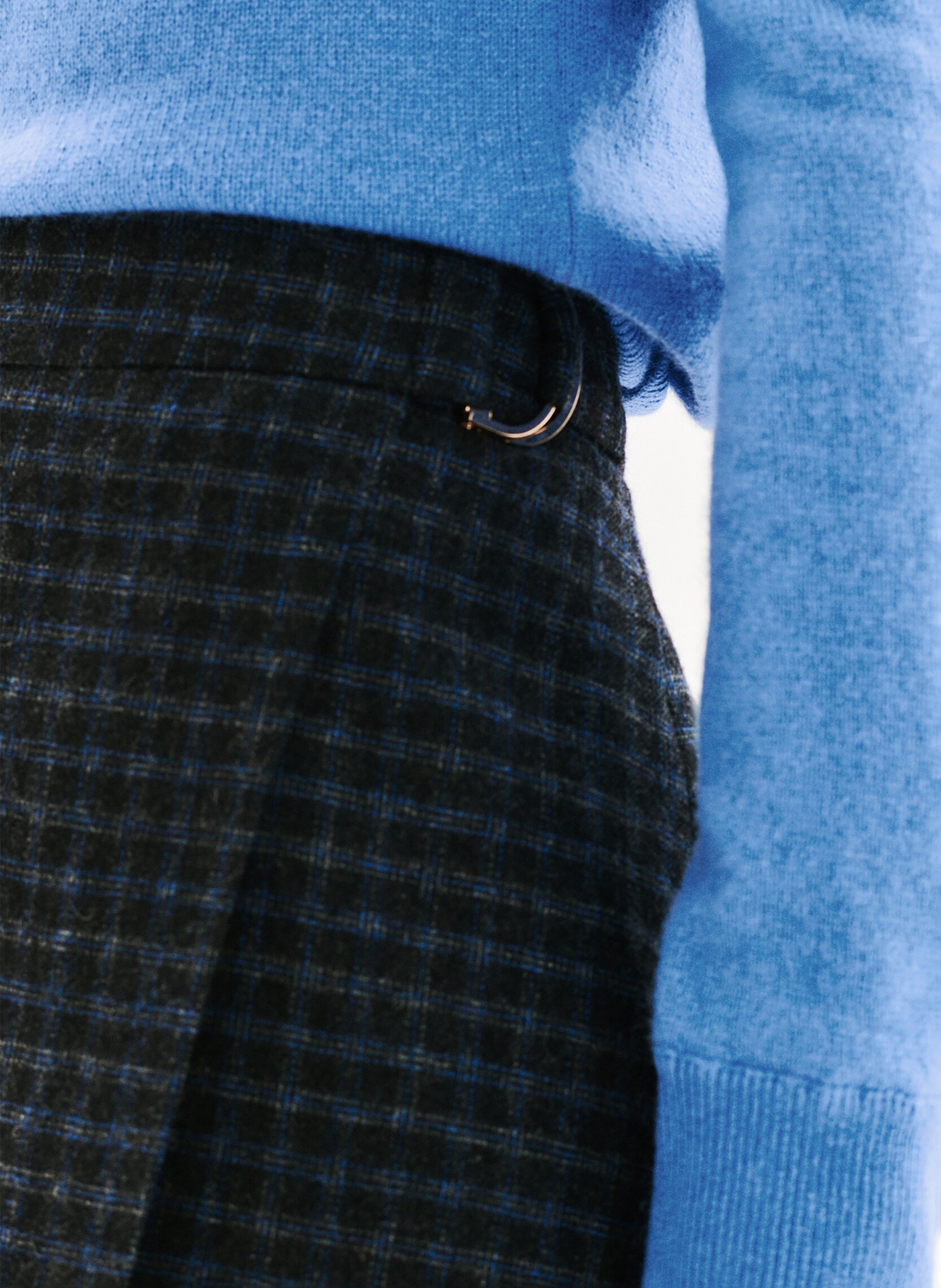 Jupe courte en laine mélangé CAROLL Gris