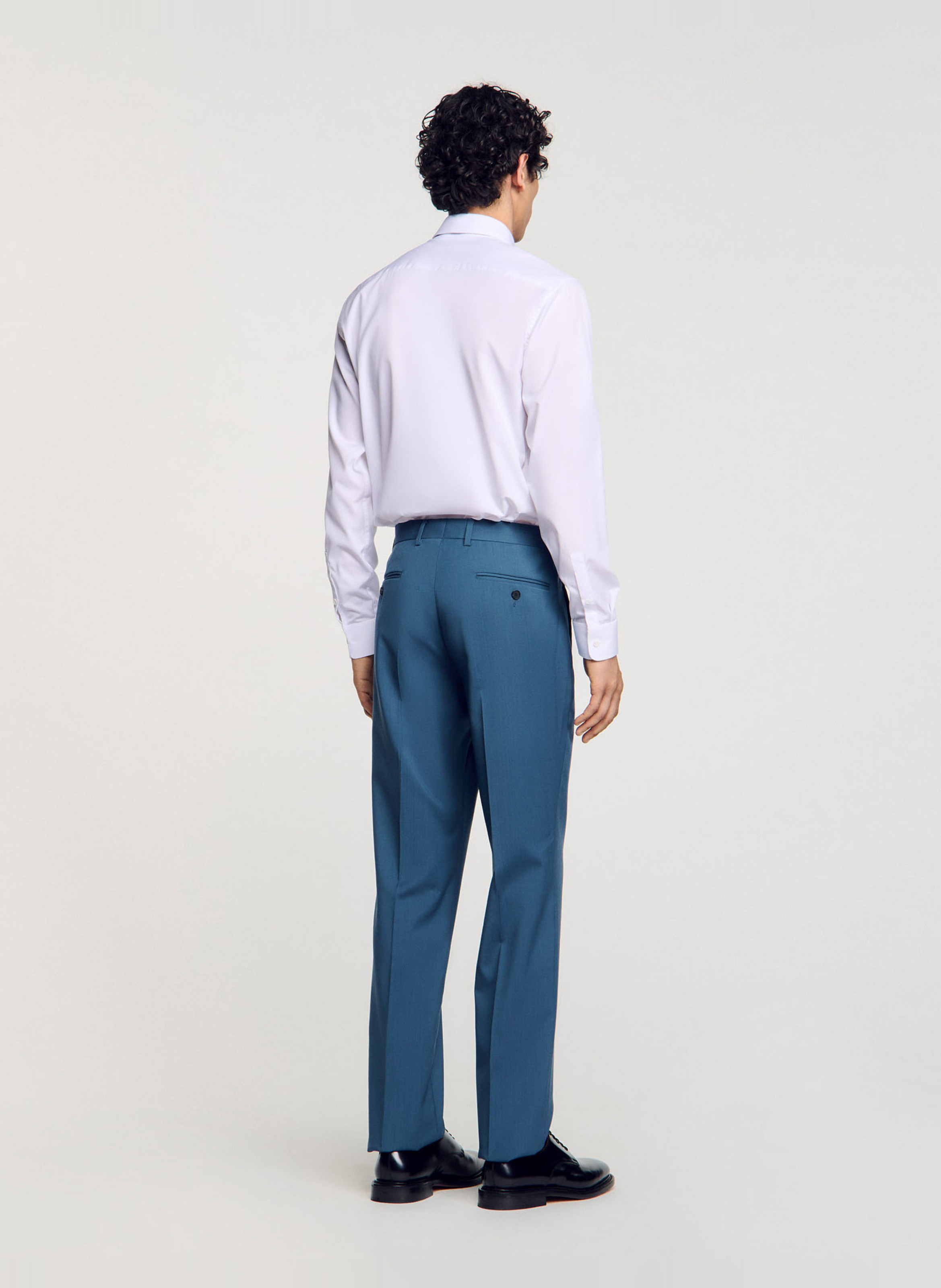 Bandol straight woollen trousers SANDRO Blue