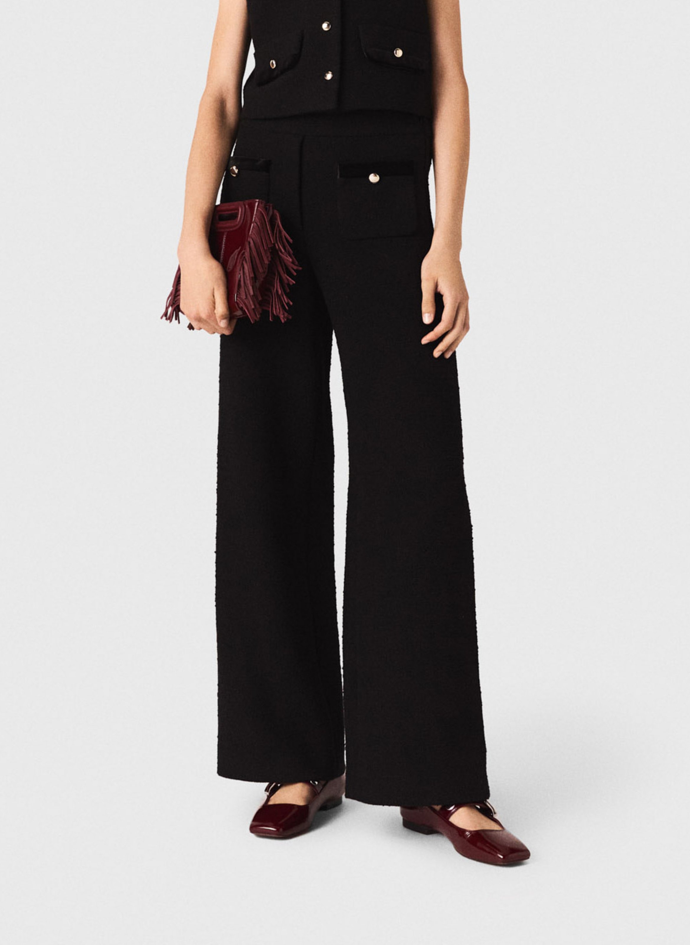 Pantalon large MAJE Noir