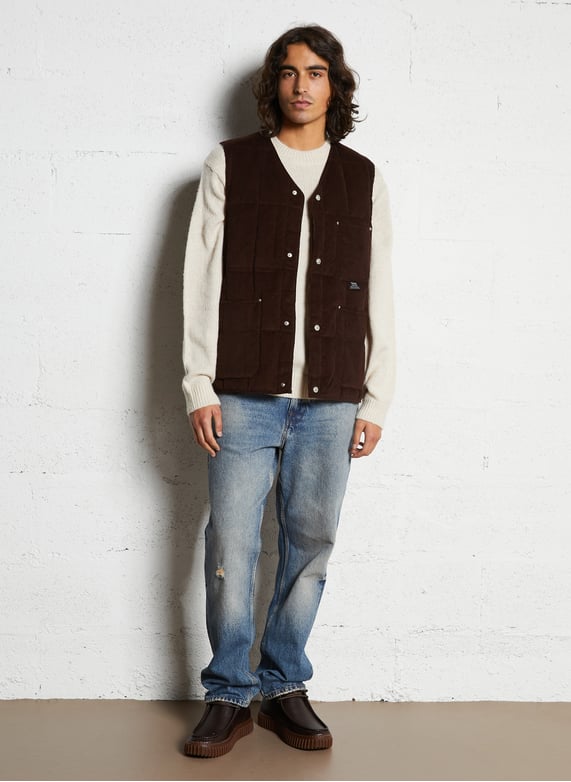 Gilet Da Uomo Moda Casual Fibbia Retro Stampa Gilet Monopetto