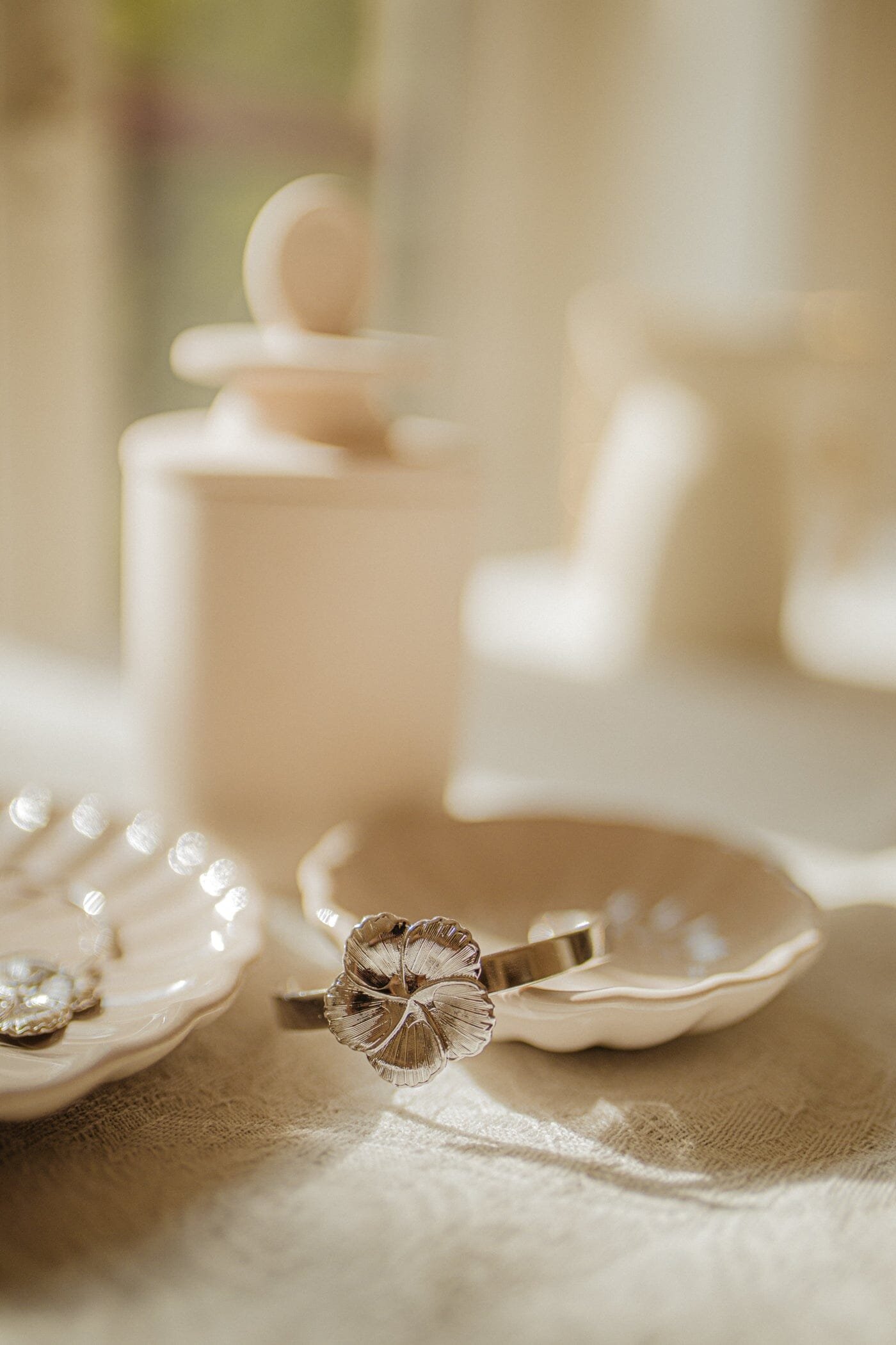 Silver-plated flower bangle MONSIEUR SIMONE Silver