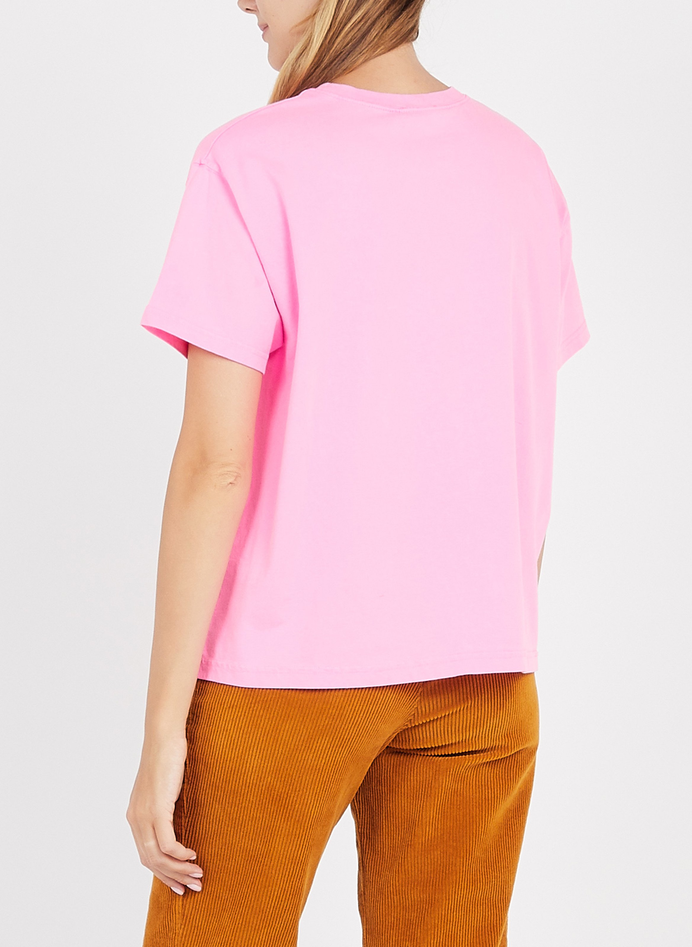 Tee-shirt ample col rond en coton  AMERICAN VINTAGE Rose