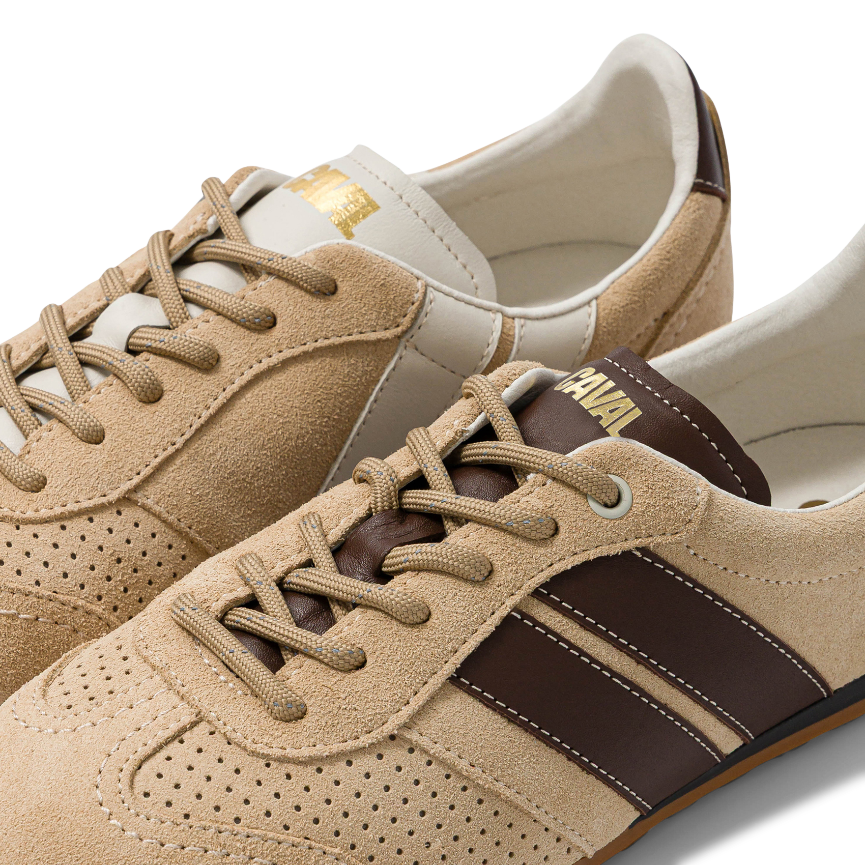 Low-top suede leather sneakers CAVAL Beige