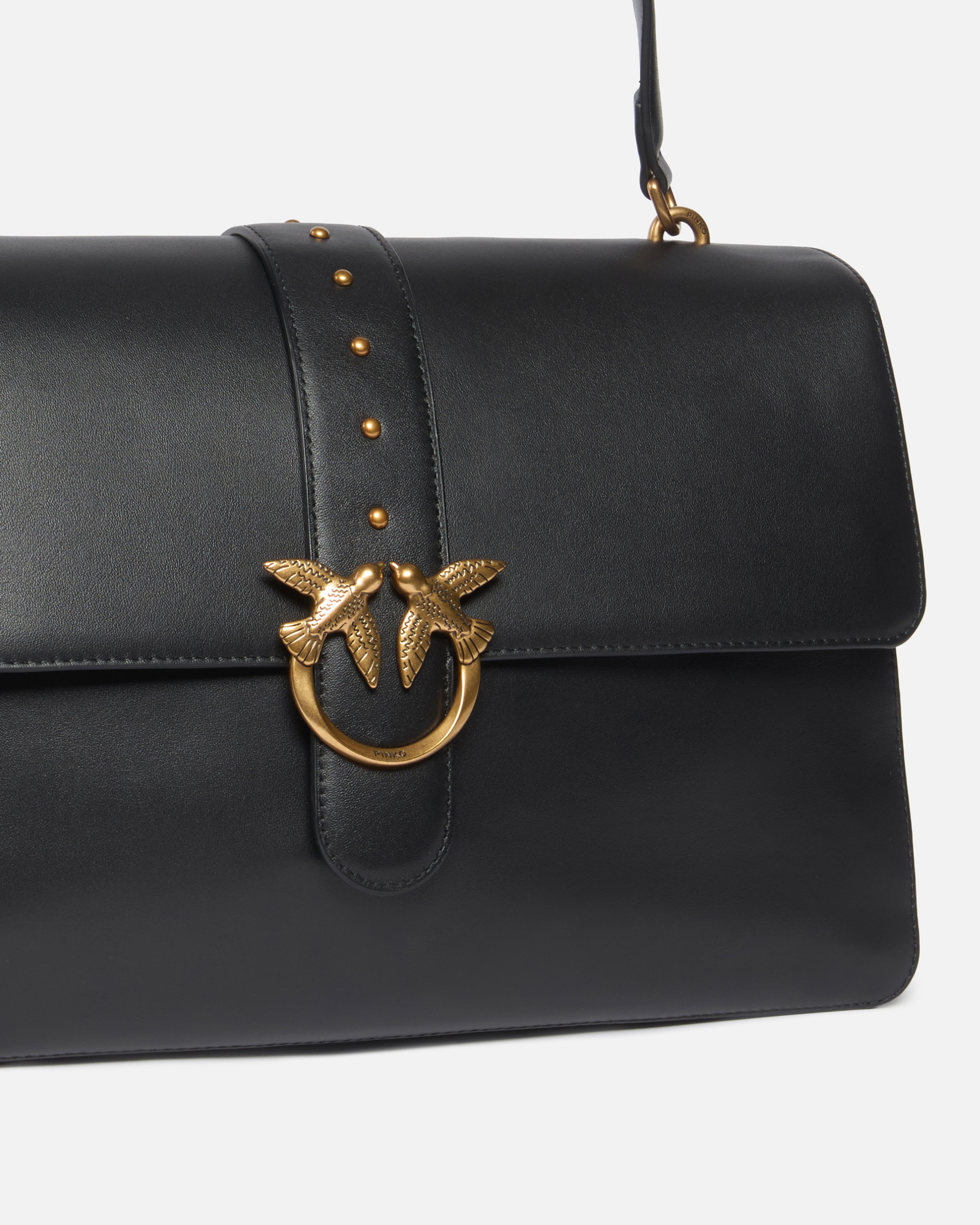 Maxi shoulder bag love bag slouchy in leather PINKO Black