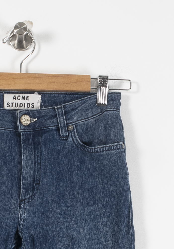 Cropped slim jeans with studs ACNE STUDIOS - Seconde Main Blue