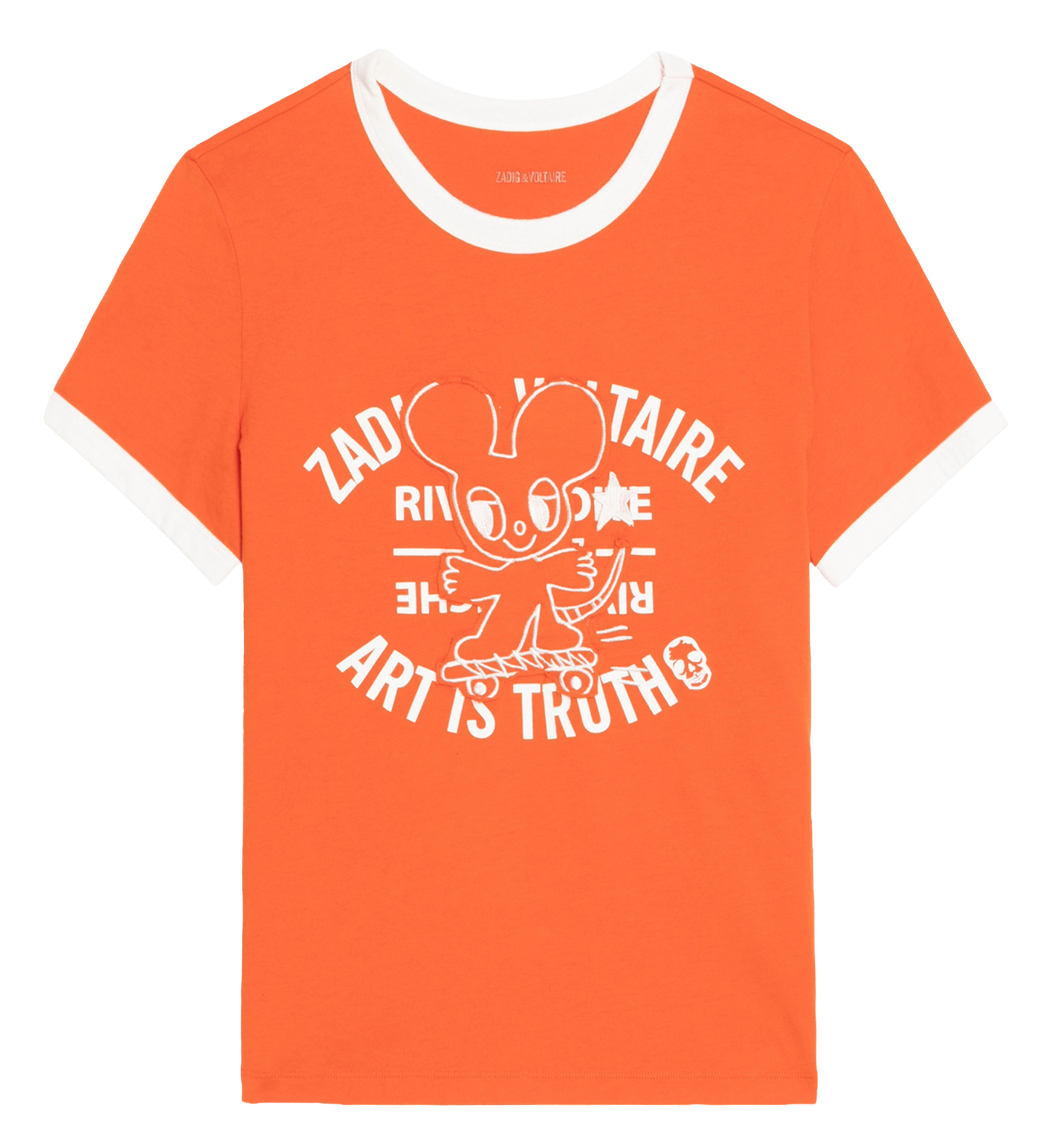 Tee-shirt round neck short sleeves printed ZADIG&VOLTAIRE Orange