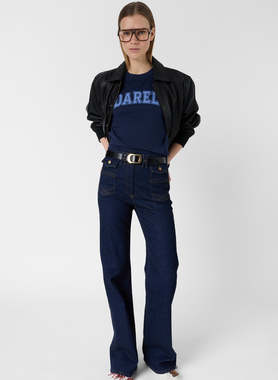 Gerade geschnittenes Rundhals-T-Shirt aus Baumwolle GERARD DAREL Blau