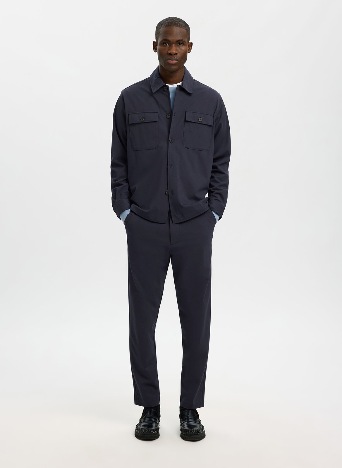 Bundfaltenhose SELECTED Blau