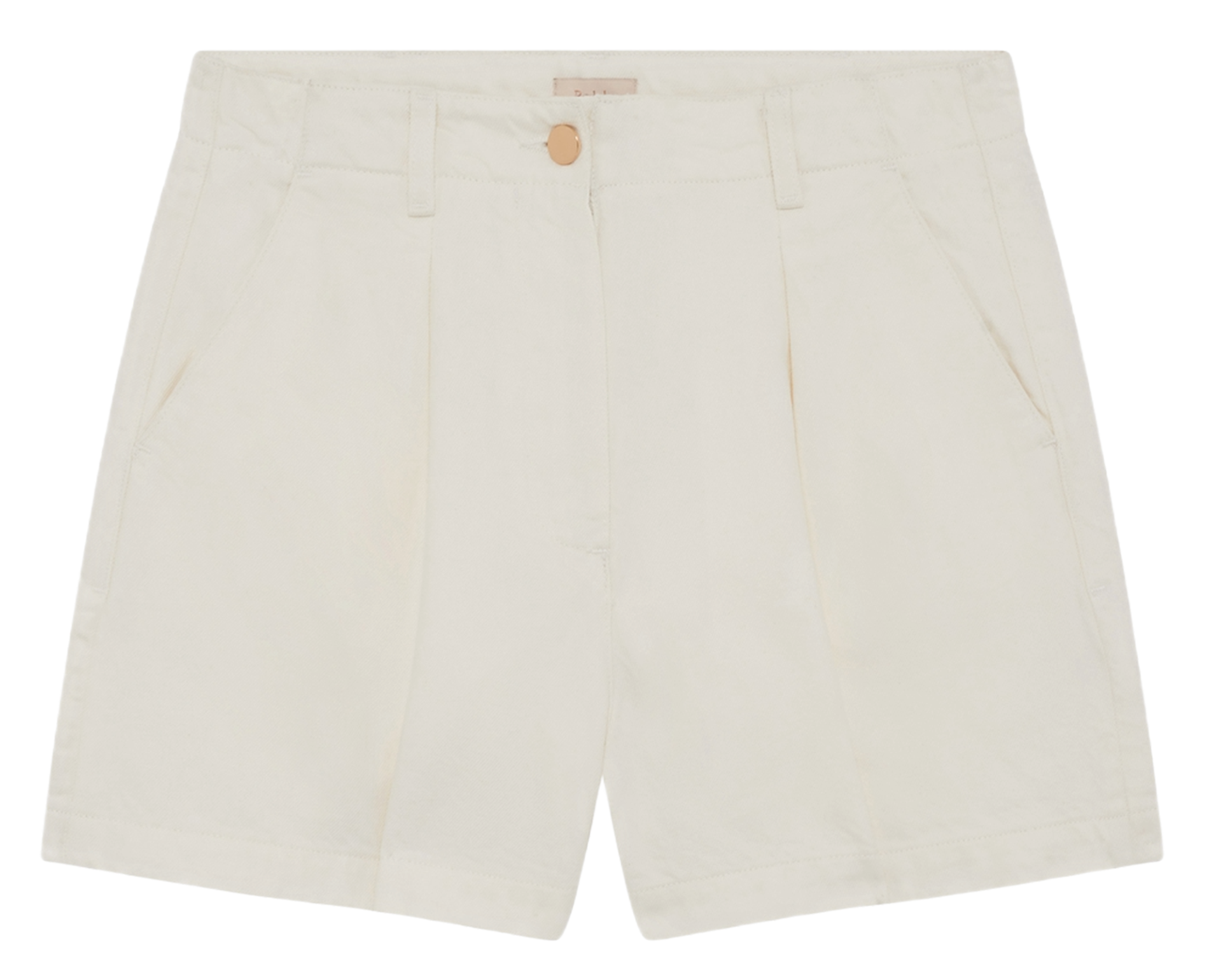 Wijde short van katoenmix met hoge taille PABLO Beige