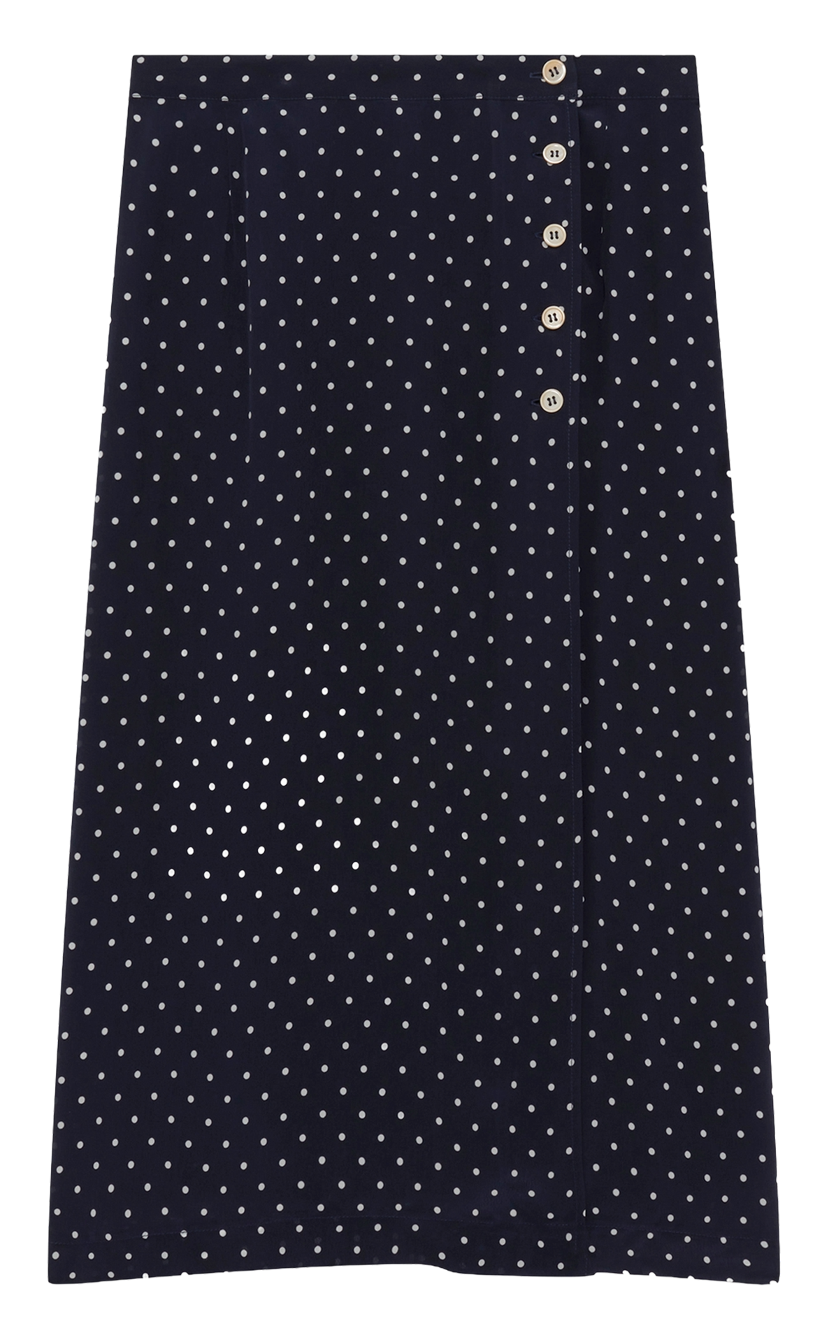 Jupe midi à pois PABLO Bleu