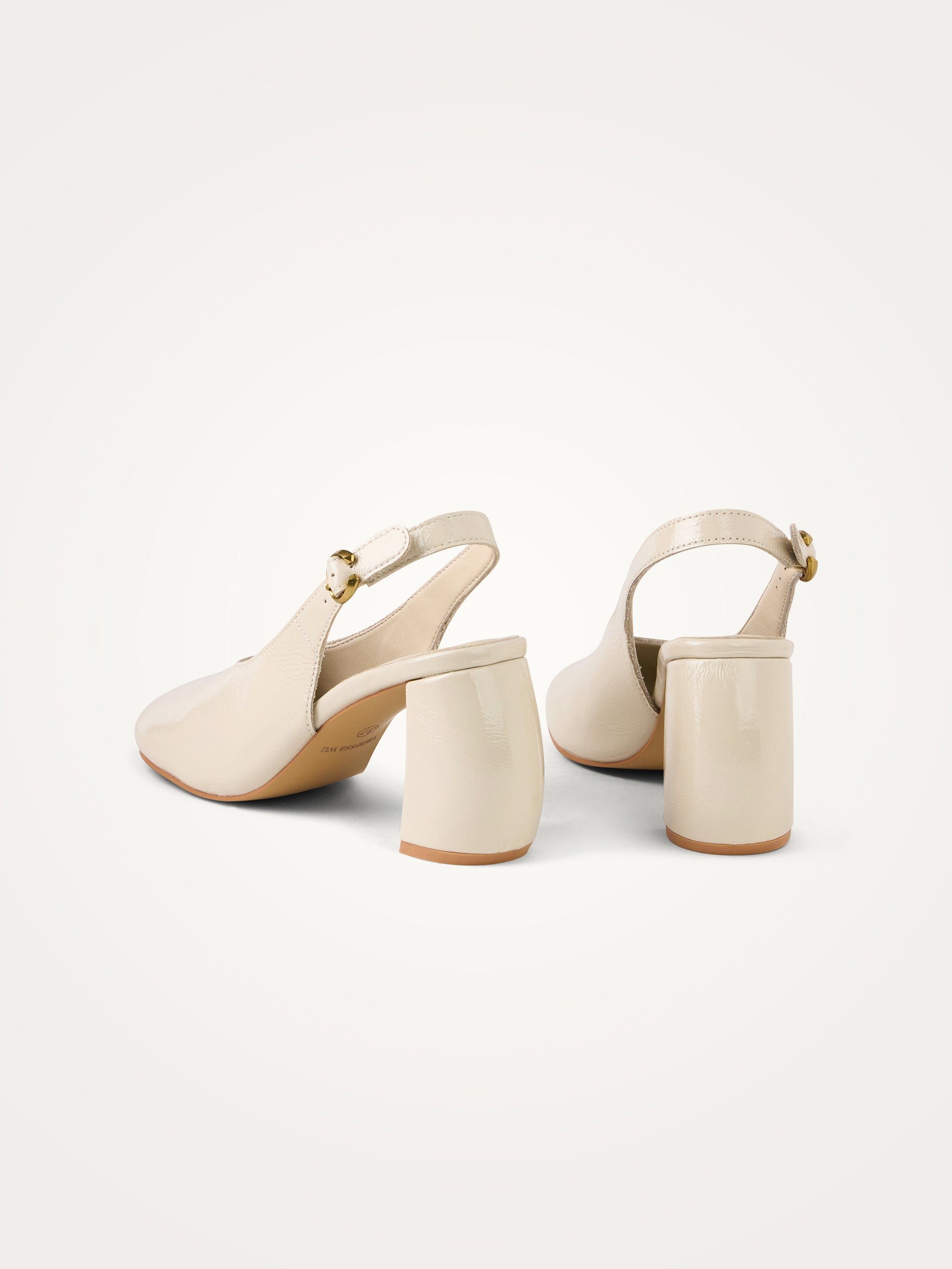 Slingback patent leather pumps with half-moon heel VANESSA WU Beige