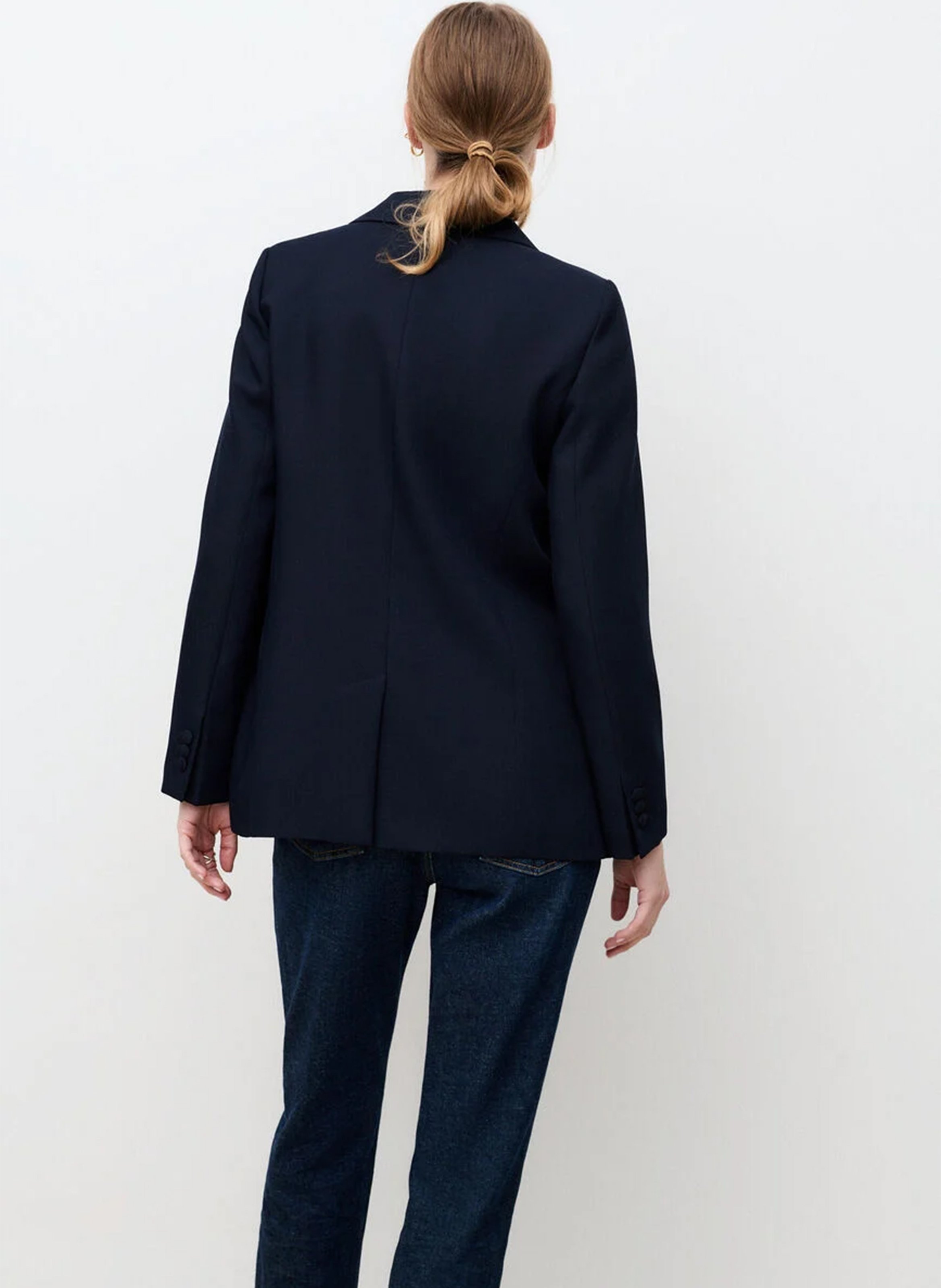 Veste tailleur droite CAROLL Bleu