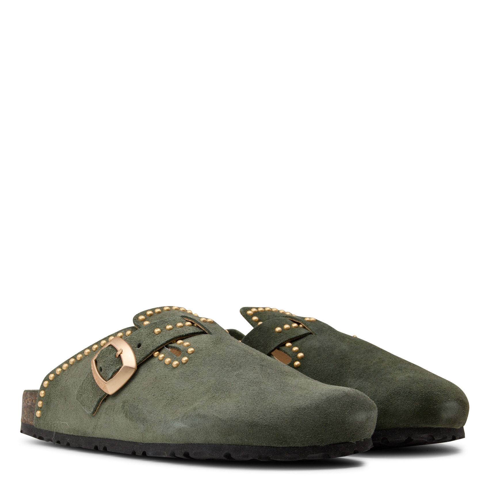 Mules plates en cuir suédé SEMERDJIAN - SMR Vert