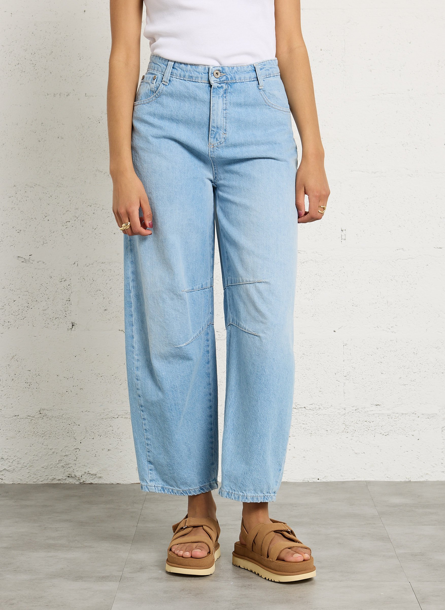 Ballonjeans aus Baumwolle PLEASE Blau