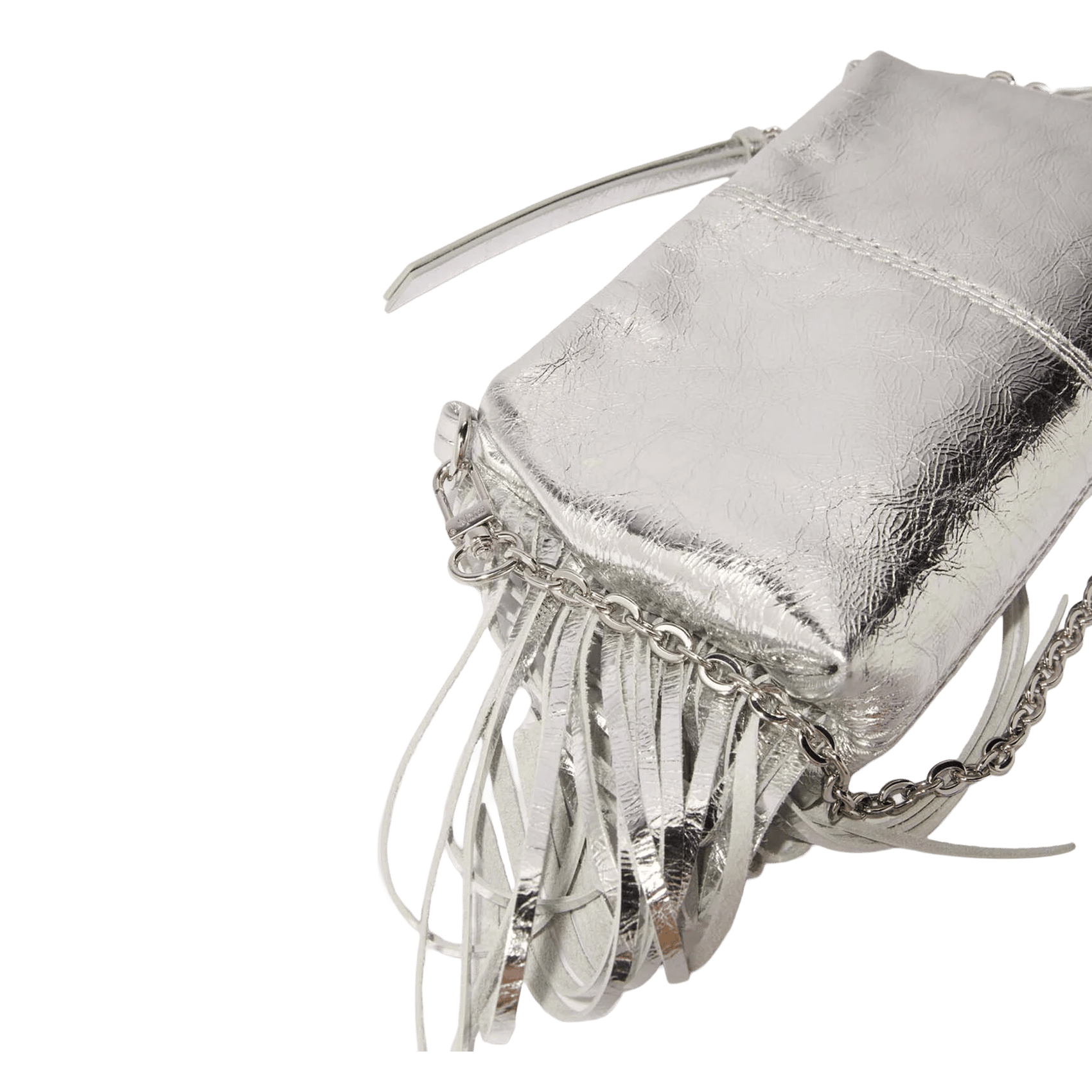 Pochette en cuir MAJE Argent