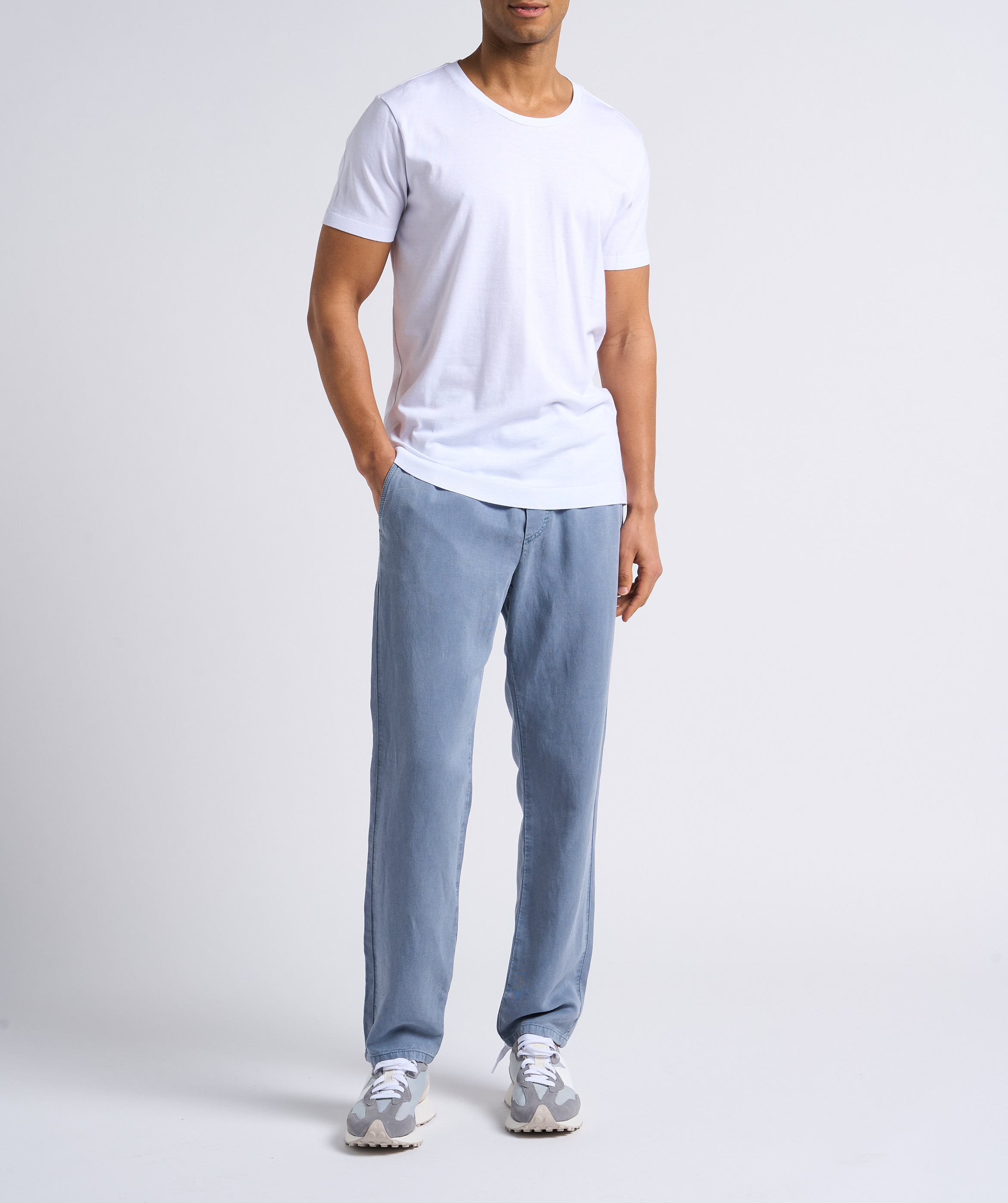 Round-neck cotton-blend T-shirt IKKS White