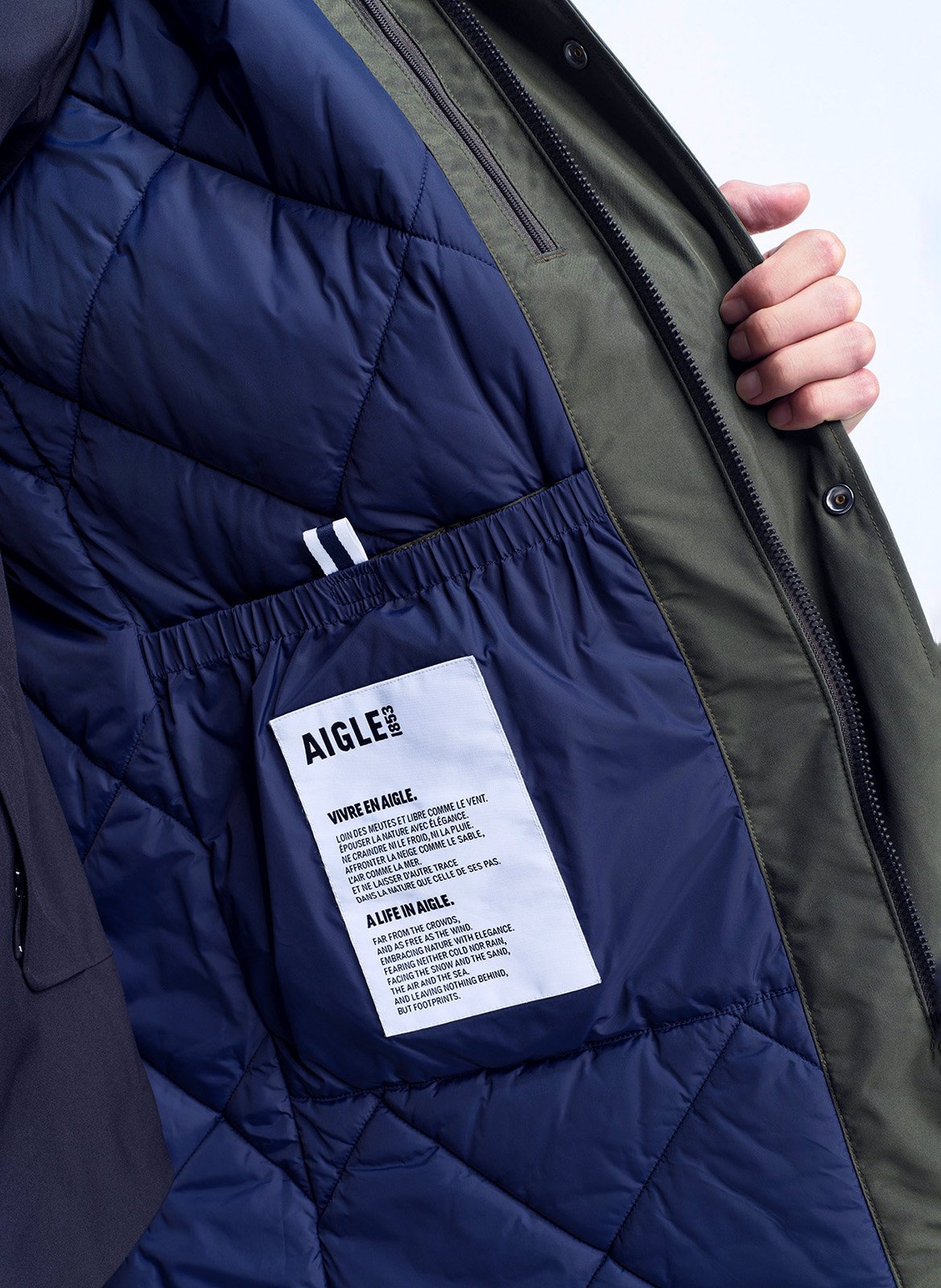 Parka mi-longue à capuche AIGLE Gris