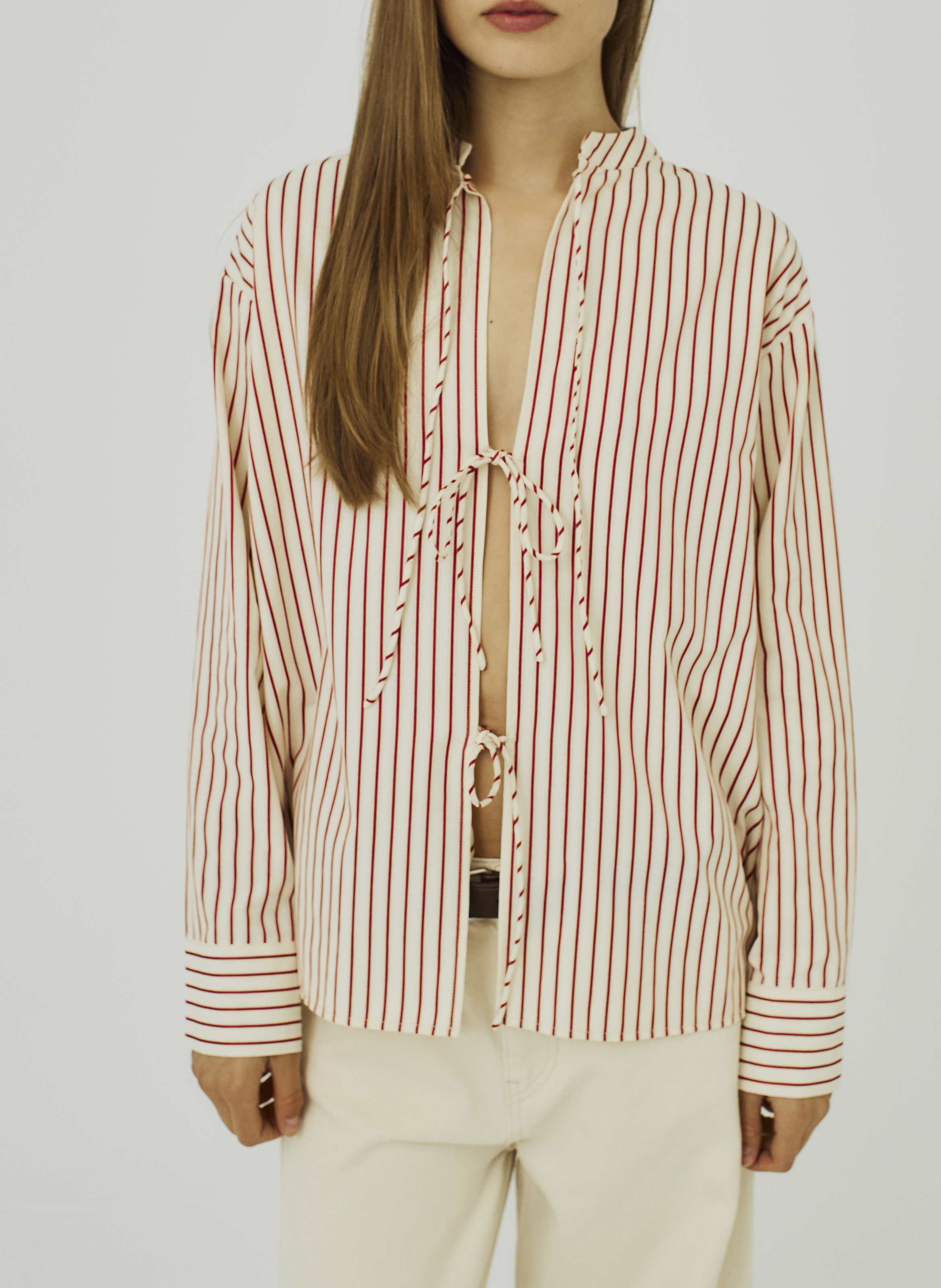 Ronde hals blouse NORR Rood
