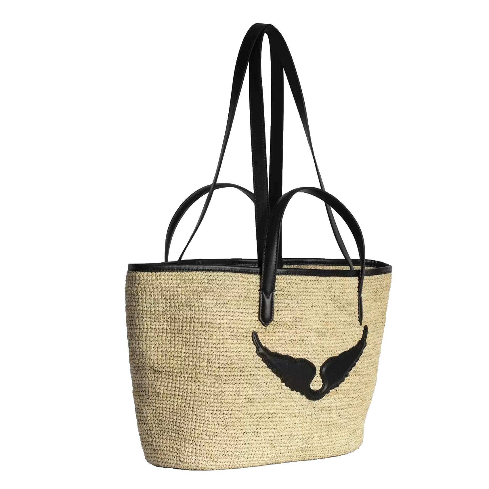 Boodschappenmand van raffia ZADIG&VOLTAIRE Zwart