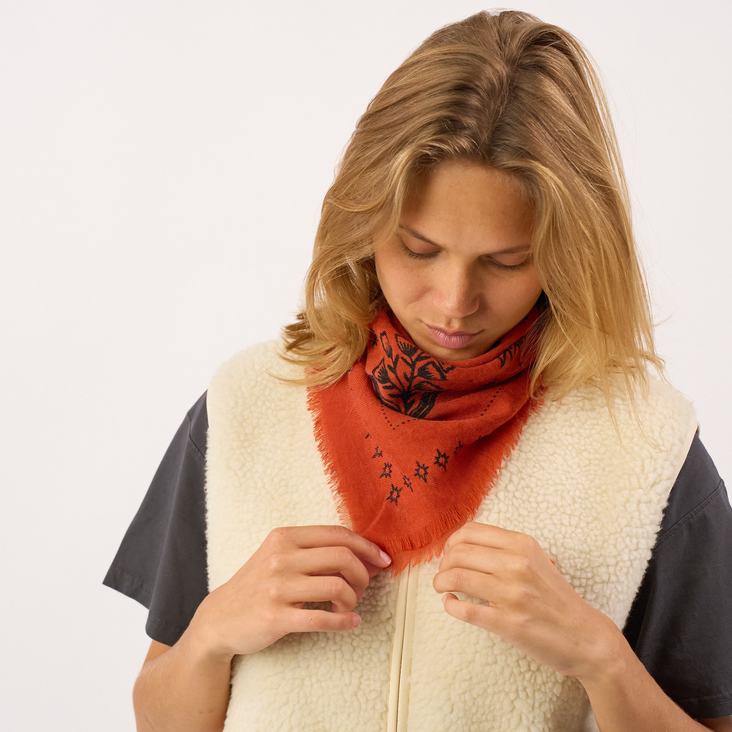 Small wool scarf alice | Red BILLYBELT Women