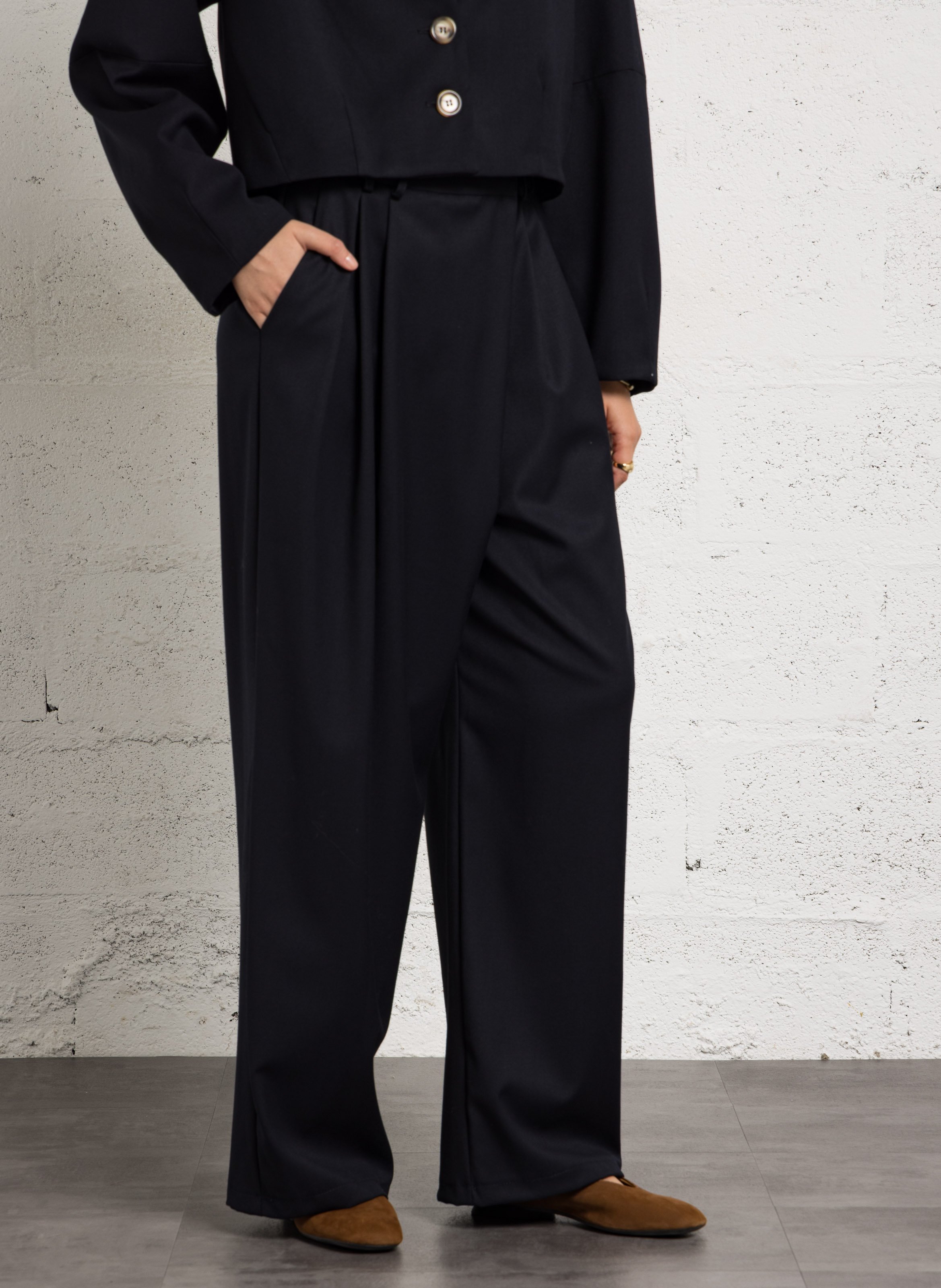 High-waisted wide-leg pants PLEASE Blue