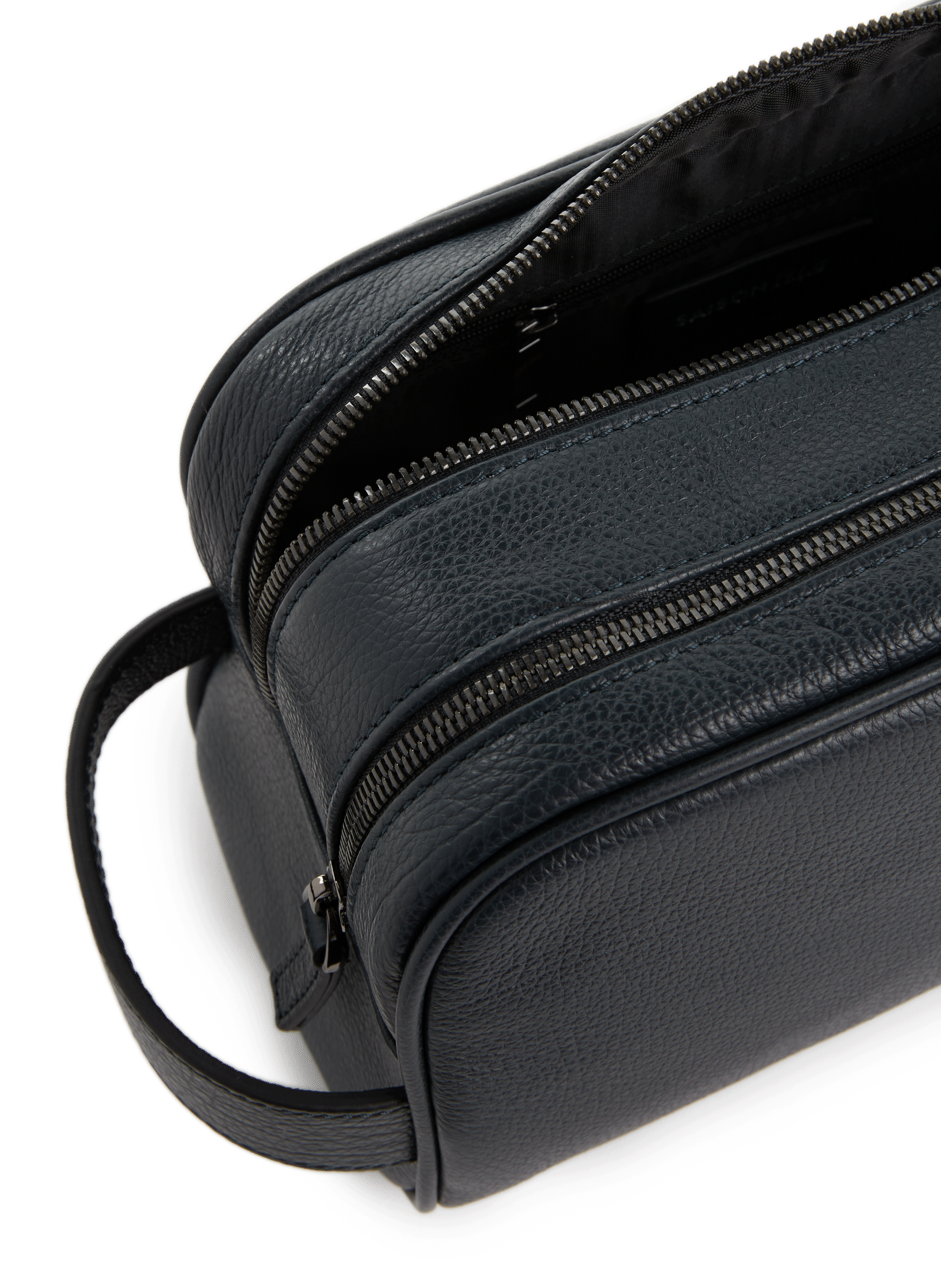 Grained leather travel pouch hex pr139582 more leather black SAISON 1865 Blue