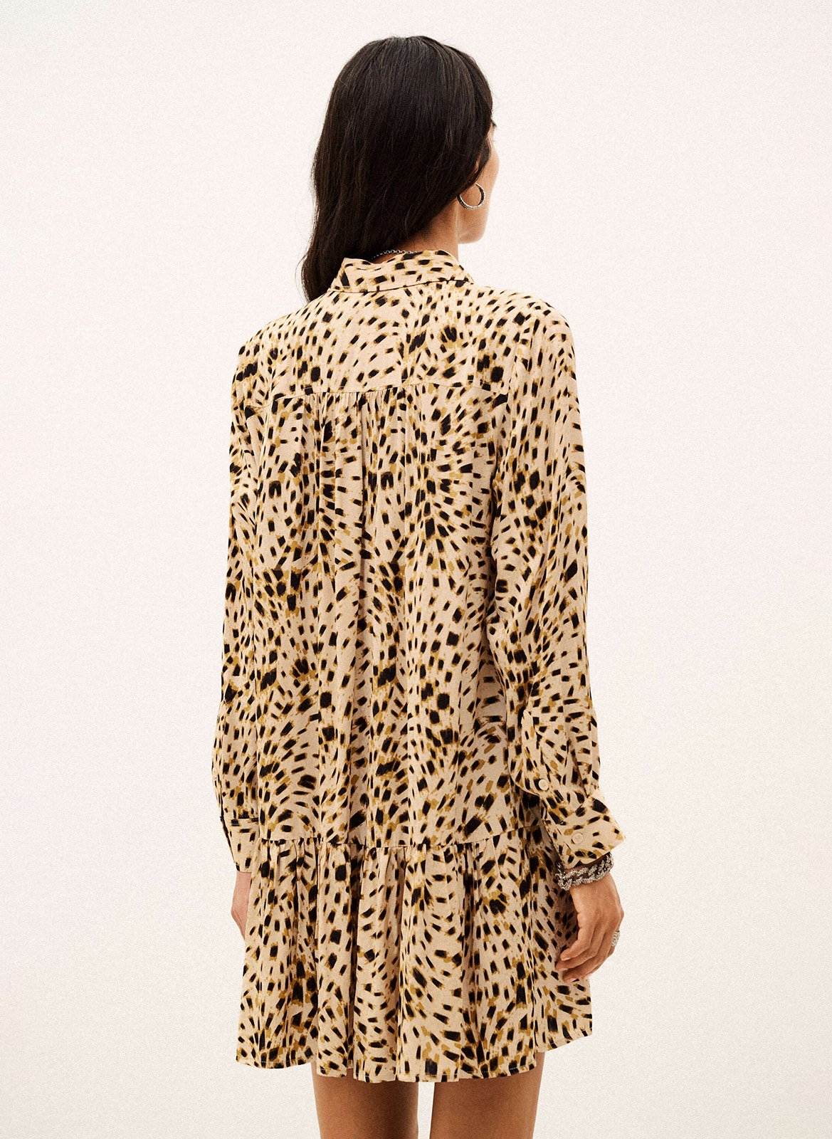 Robe courte ample imprimée BA&SH Beige