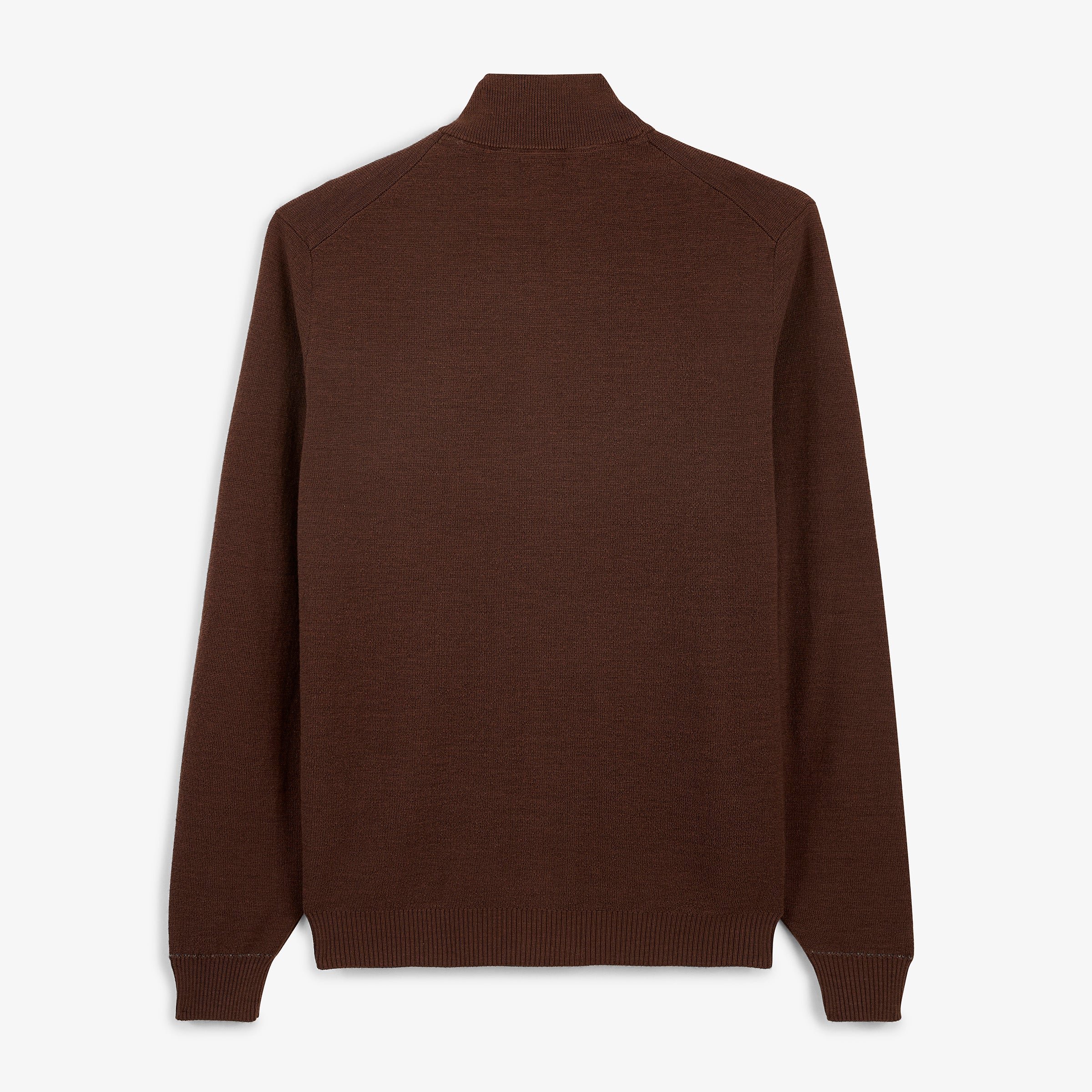MALONE Brownie Brown Wool Knit Zip-Up Cardigan SERGE BLANCO Brown