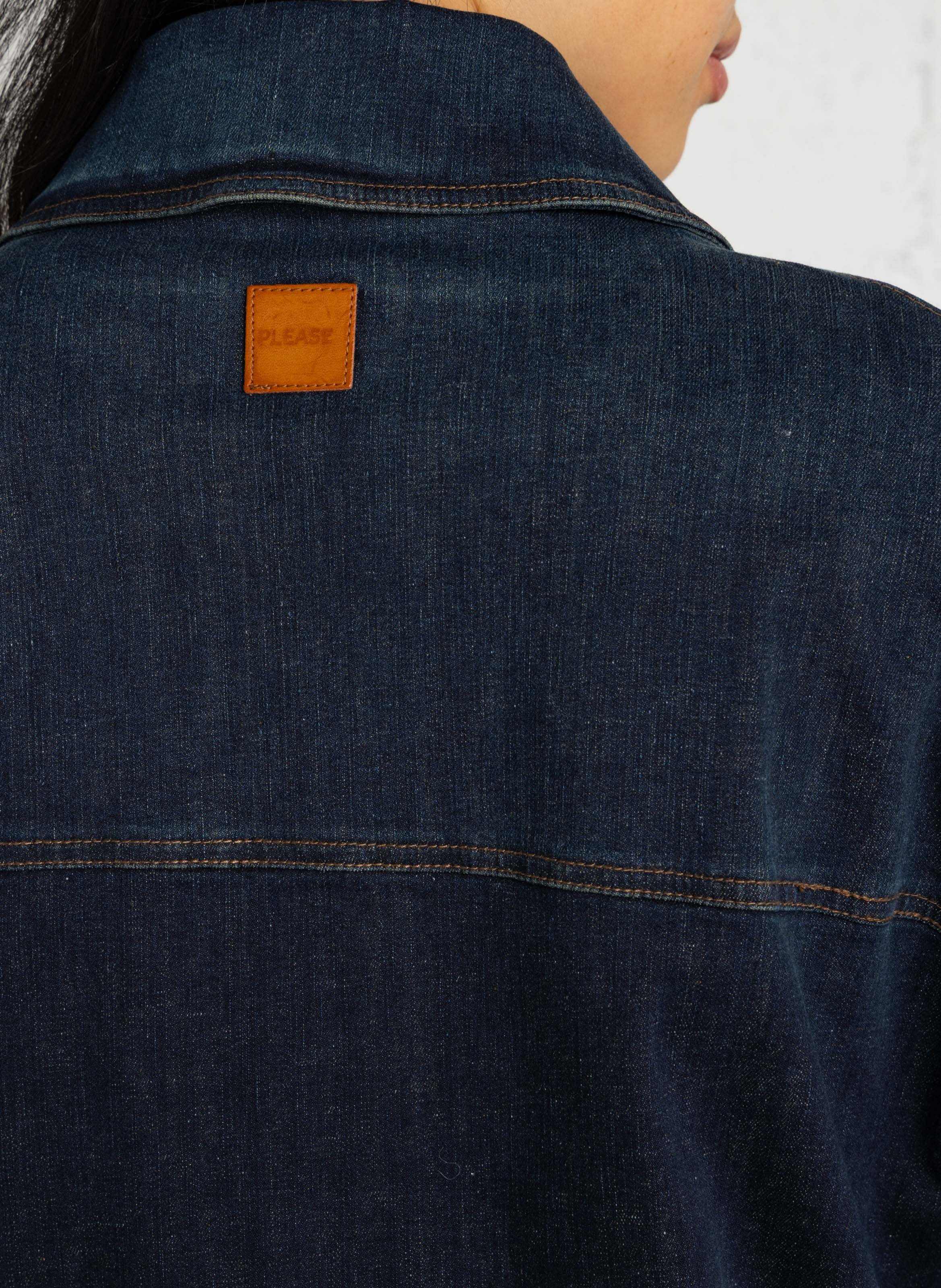 Loose-Fitting Denim Jacket in Cotton Blend PLEASE Blue