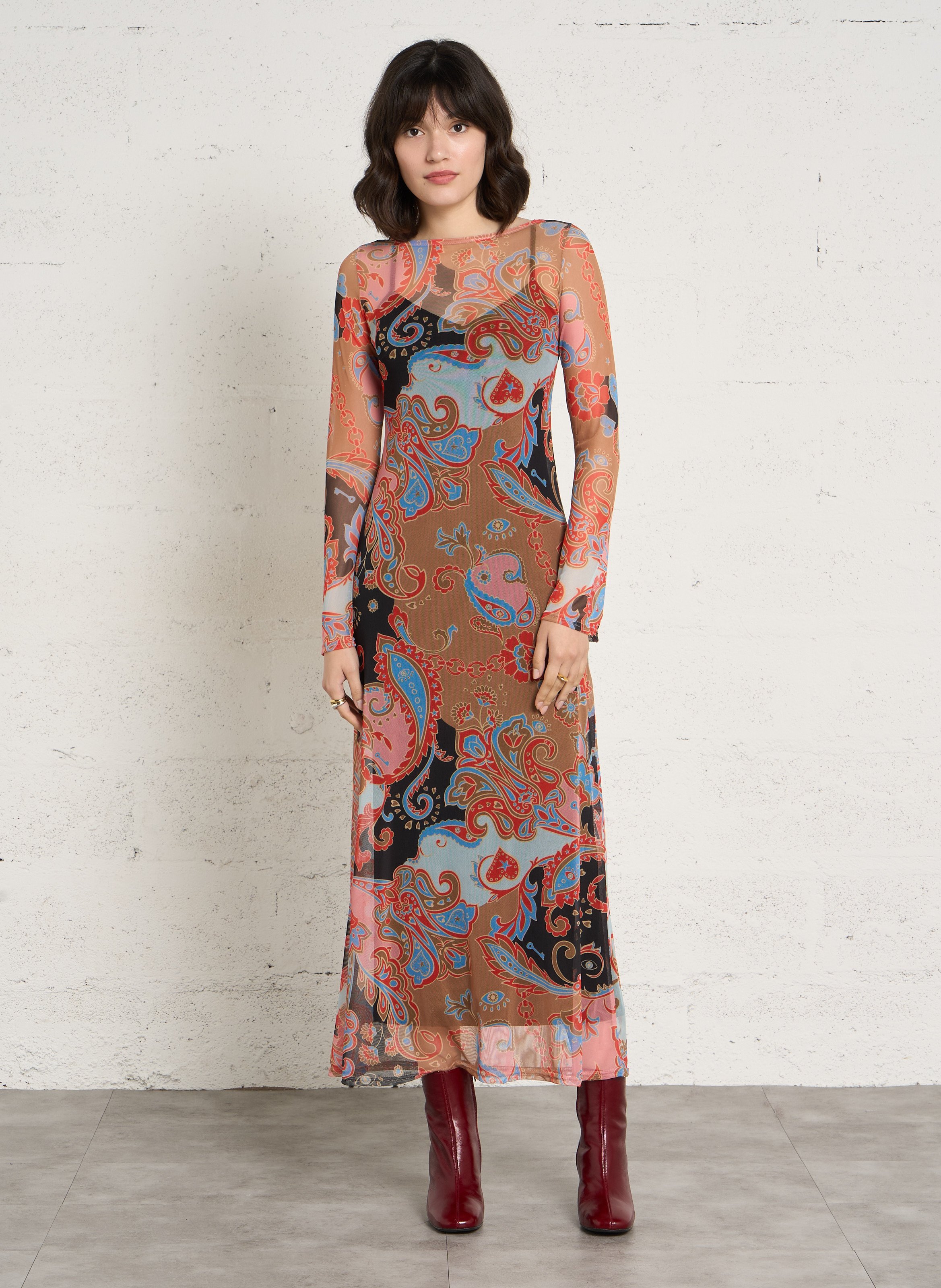 Robe longue col rond imprimée NEVER FULLY DRESSED Noir