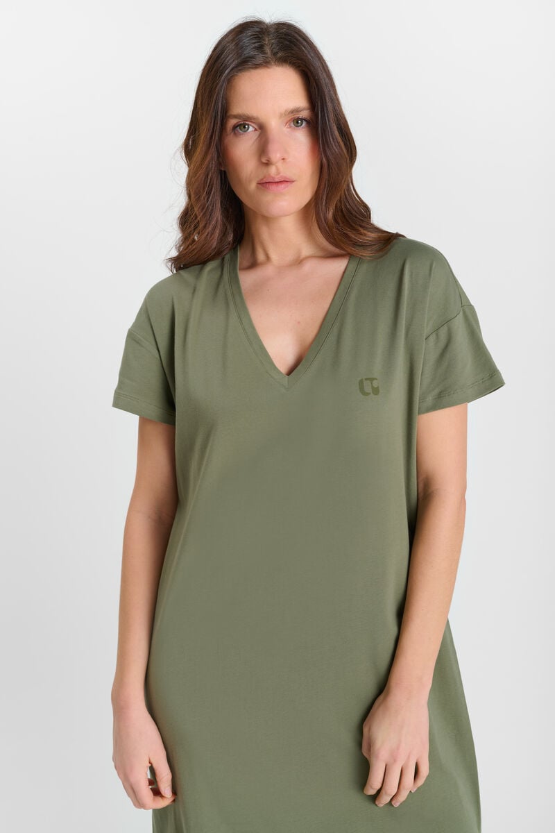 Long V-neck dress LE TEMPS DES CERISES Khaki