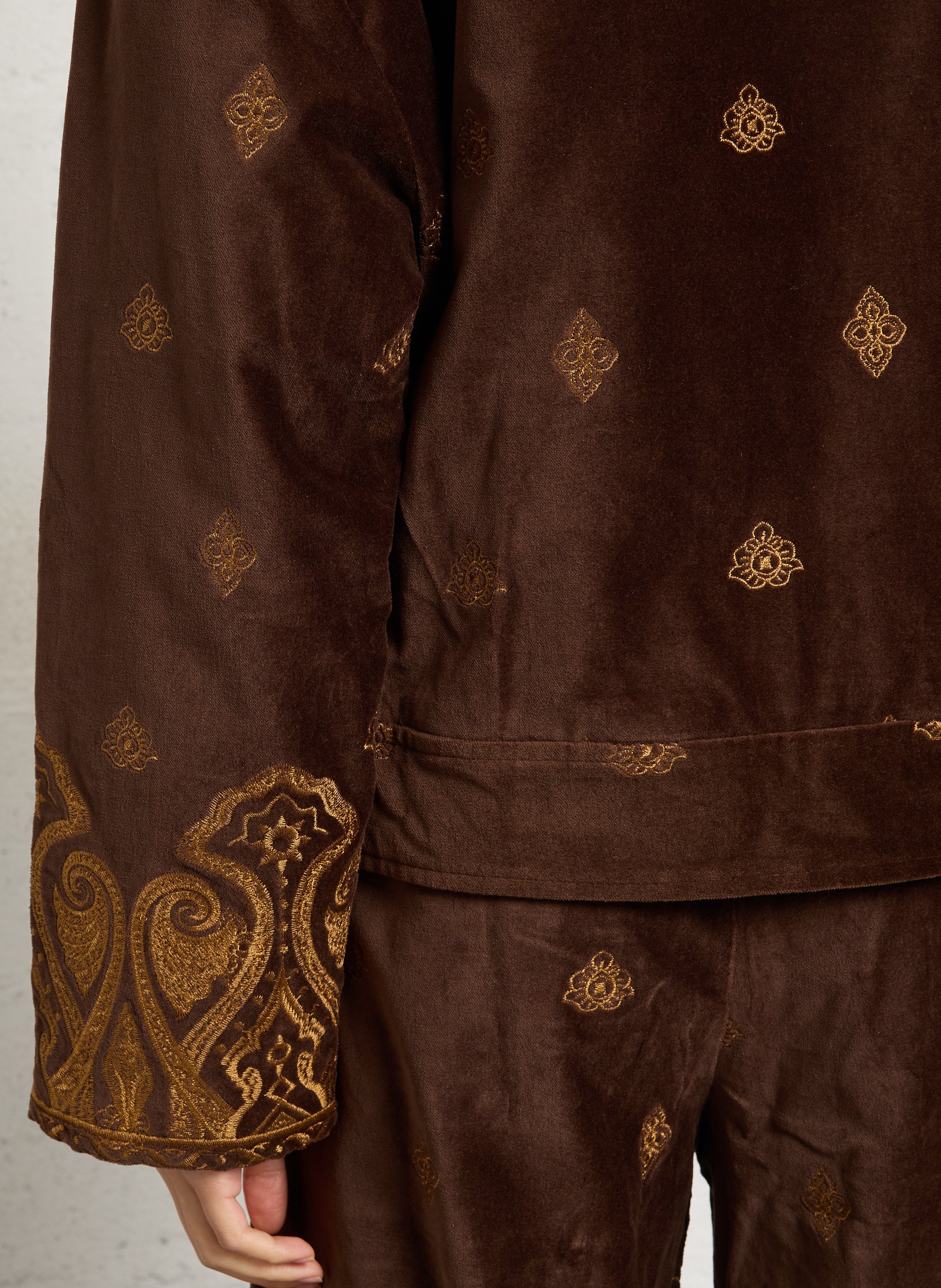 Straight high-neck velvet jacket LA PETITE ETOILE Brown
