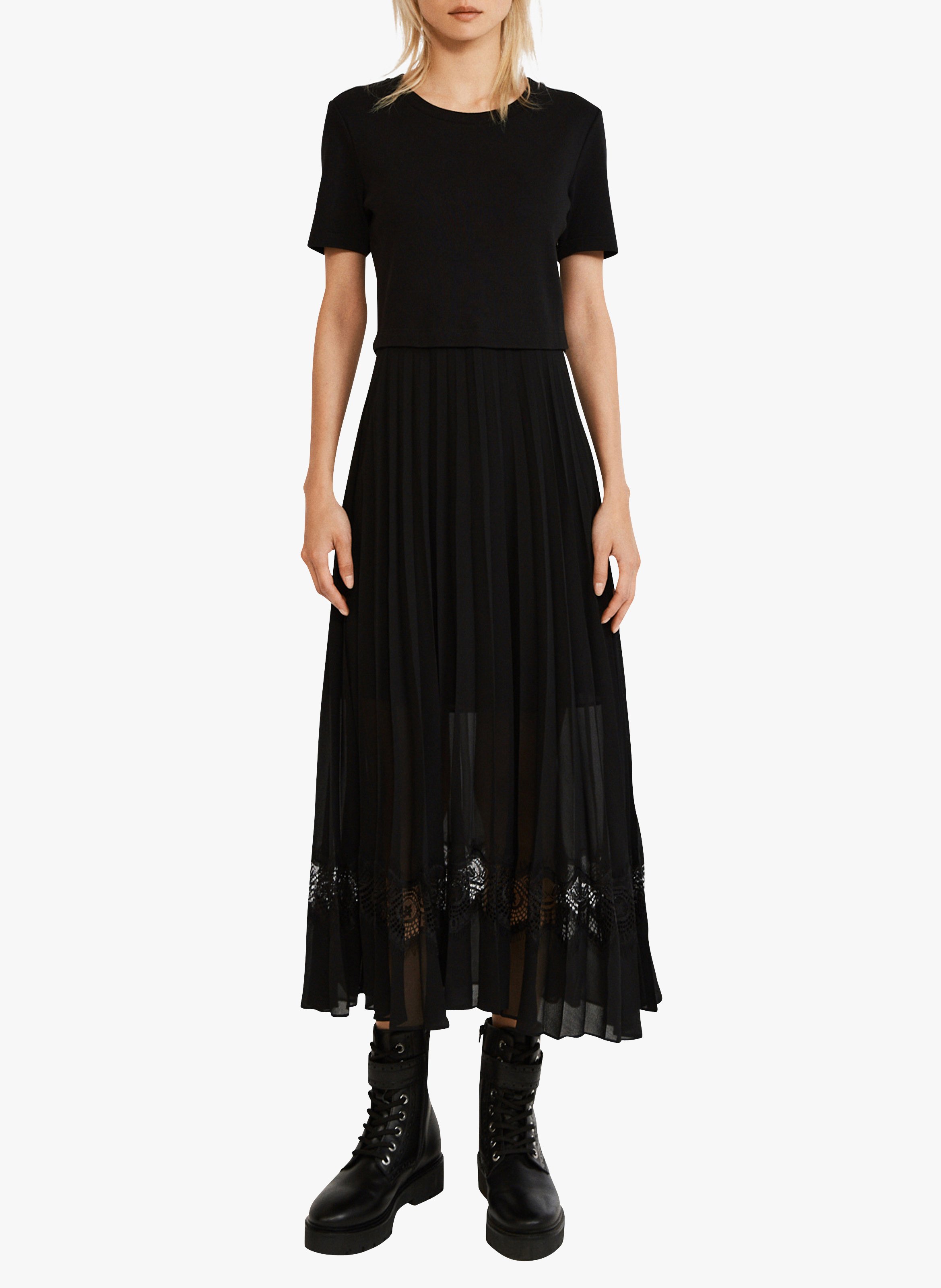 Robe midi bi-matière CLAUDIE PIERLOT Noir