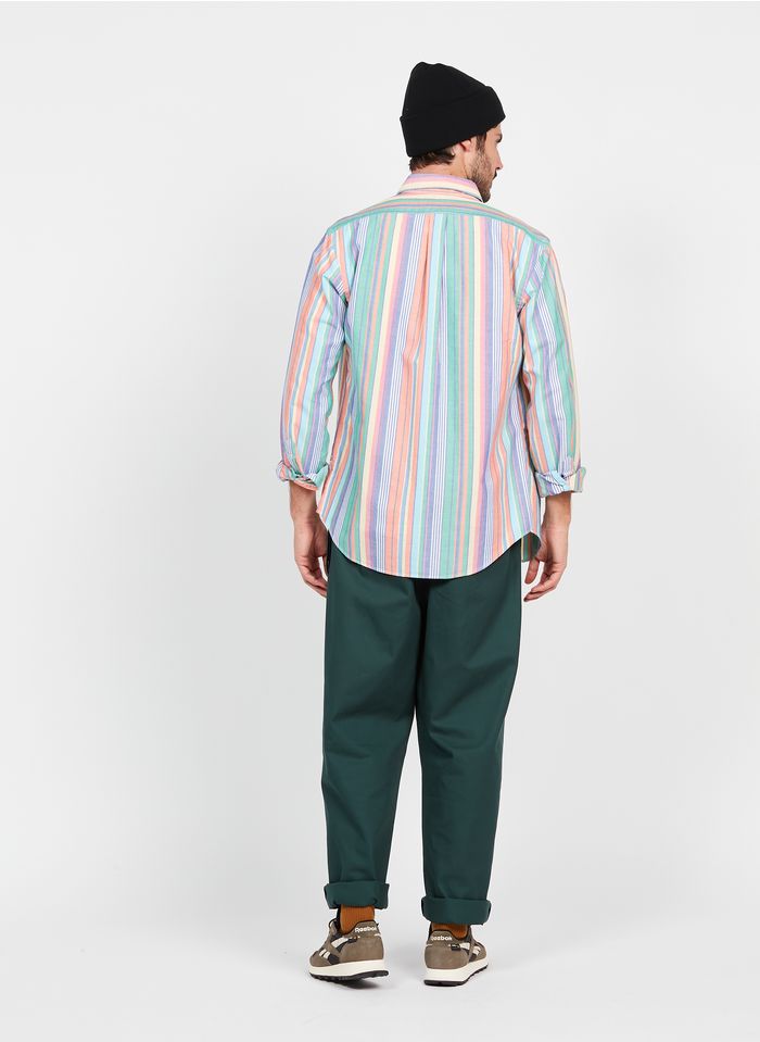 Camisa Regular Fit De Algodón A Rayas Con Cuello Americano Z226sc31 Polo  Ralph Lauren - Hombre | Place des Tendances