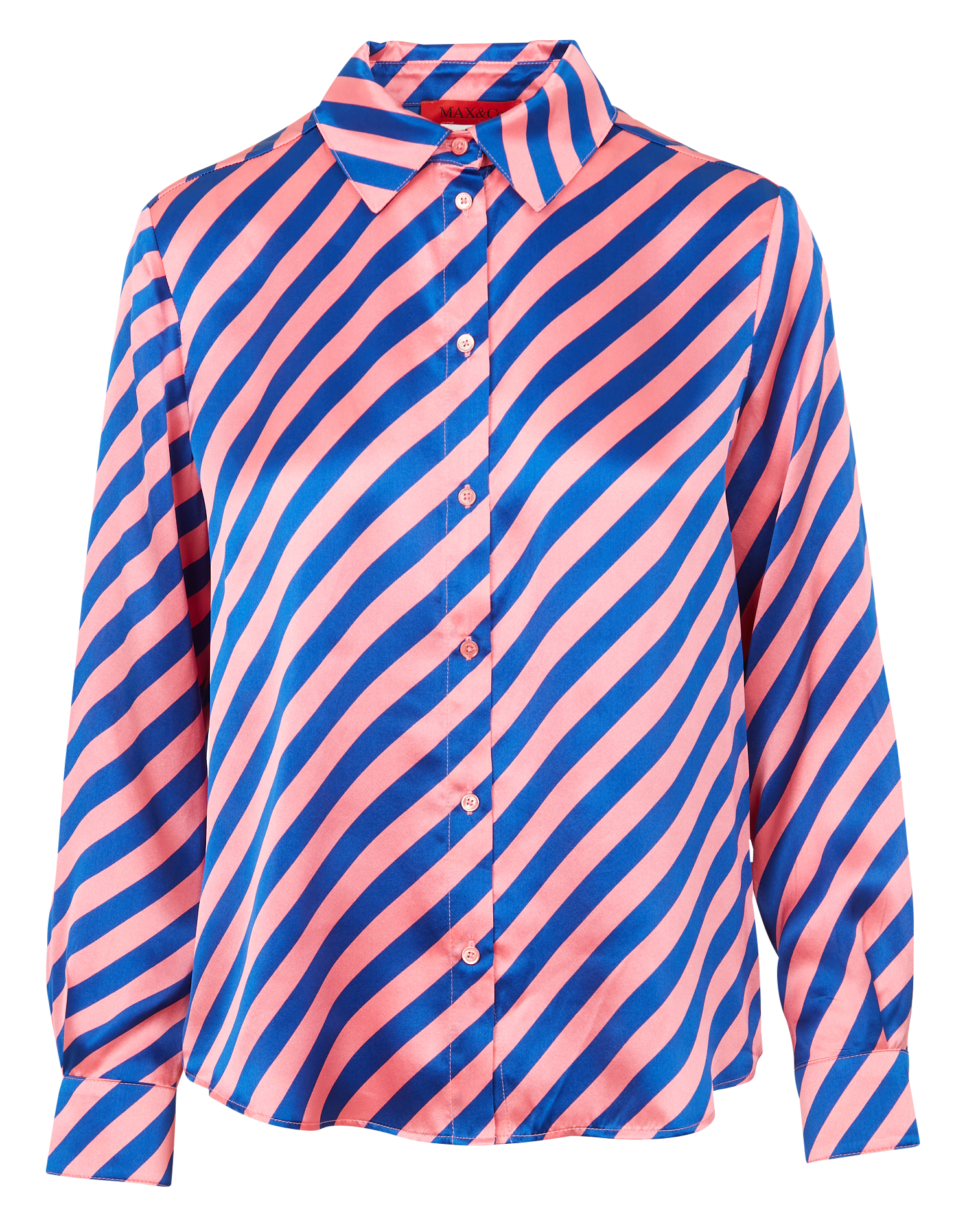 Striped silk shirt with classic collar MAX&Co. Pink