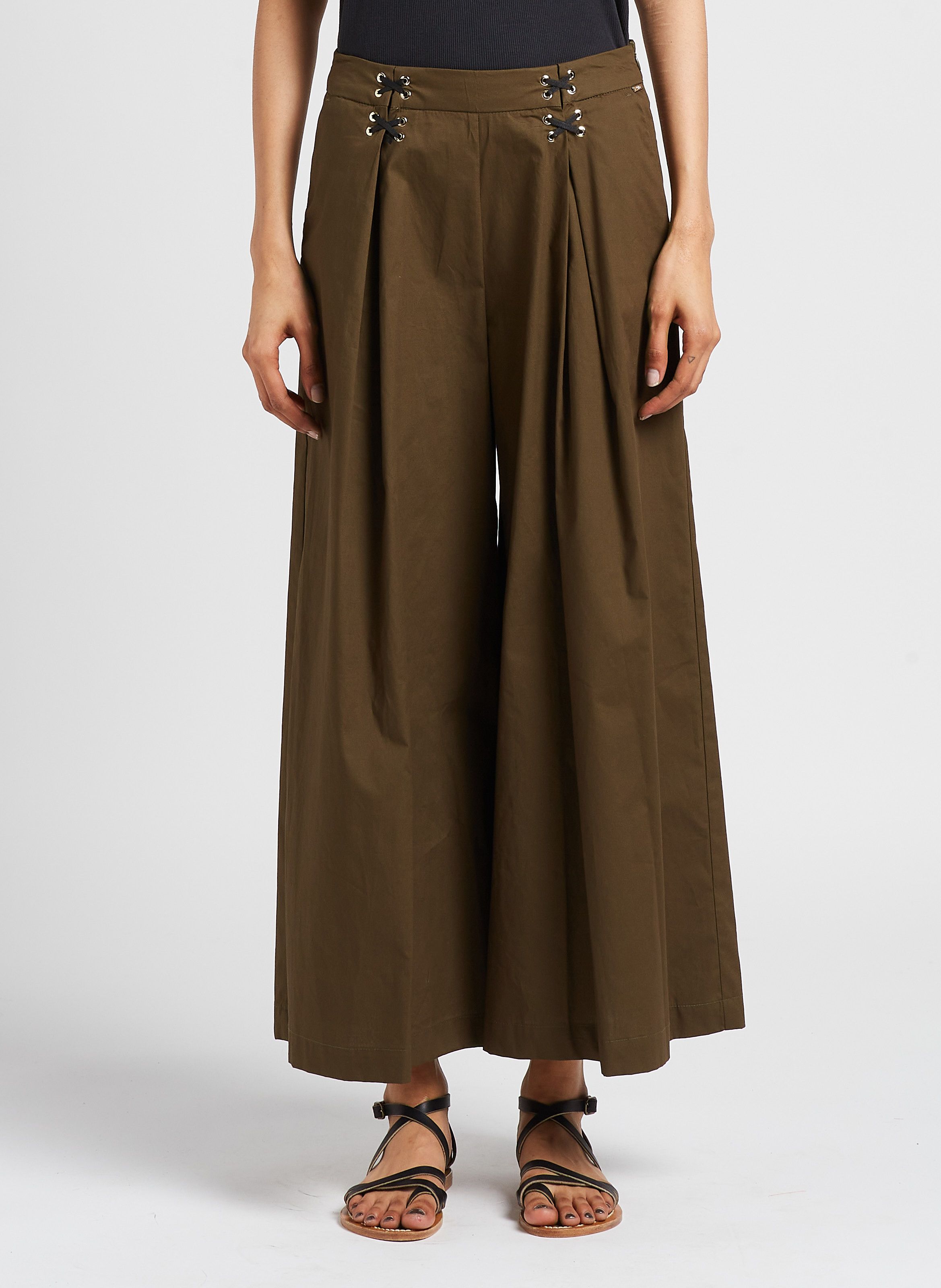 Dunnes Stores  Khaki Poplin Cropped Trousers