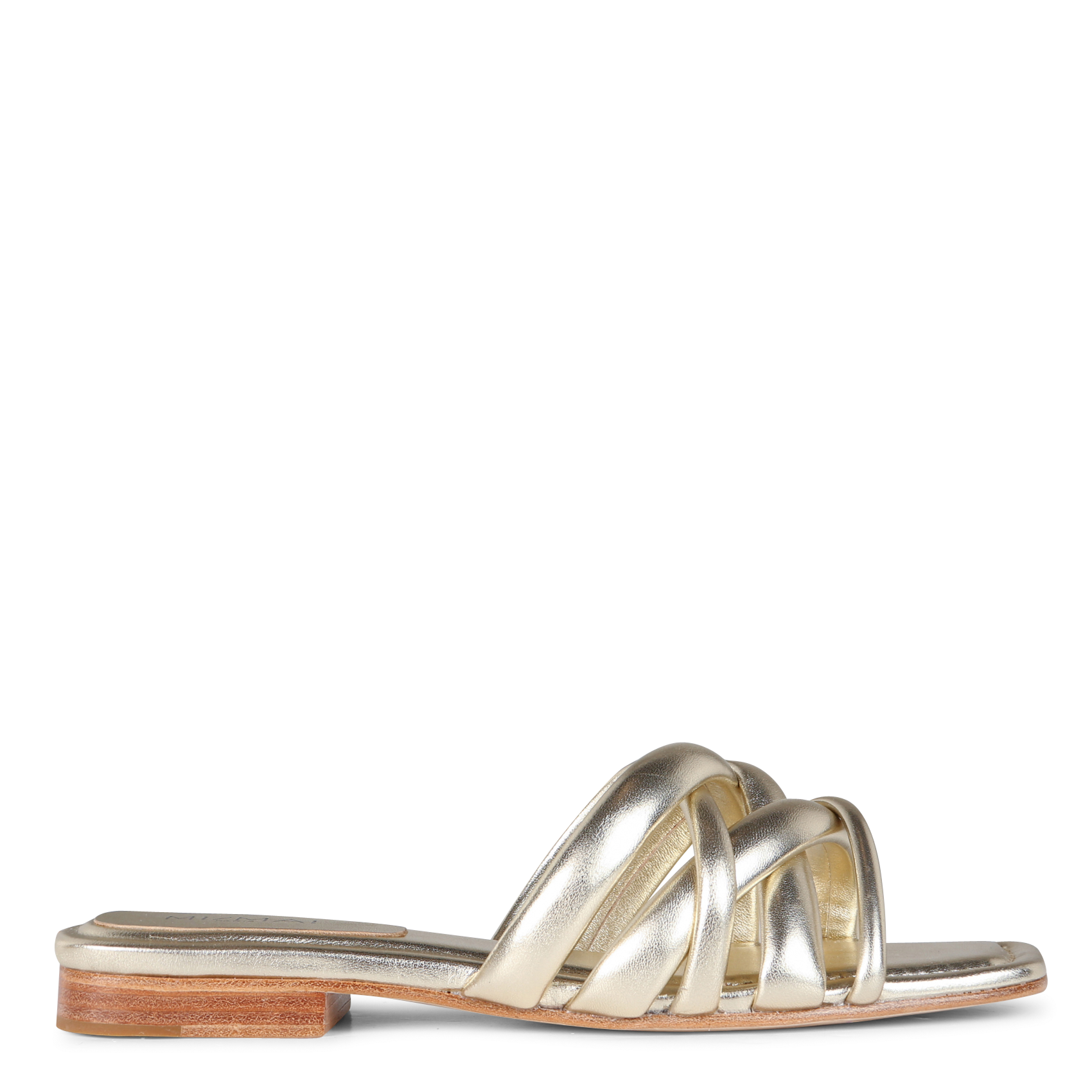 Mules plates en cuir MI/MAI Doré