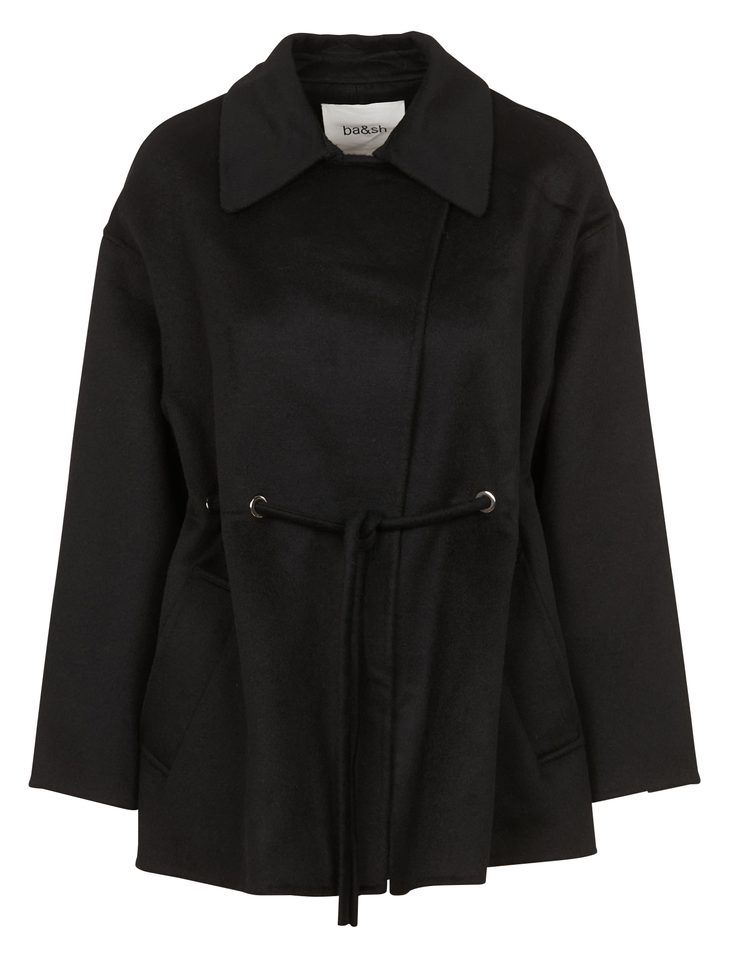 Manteau ample col classique en laine mélangée BA&SH Noir