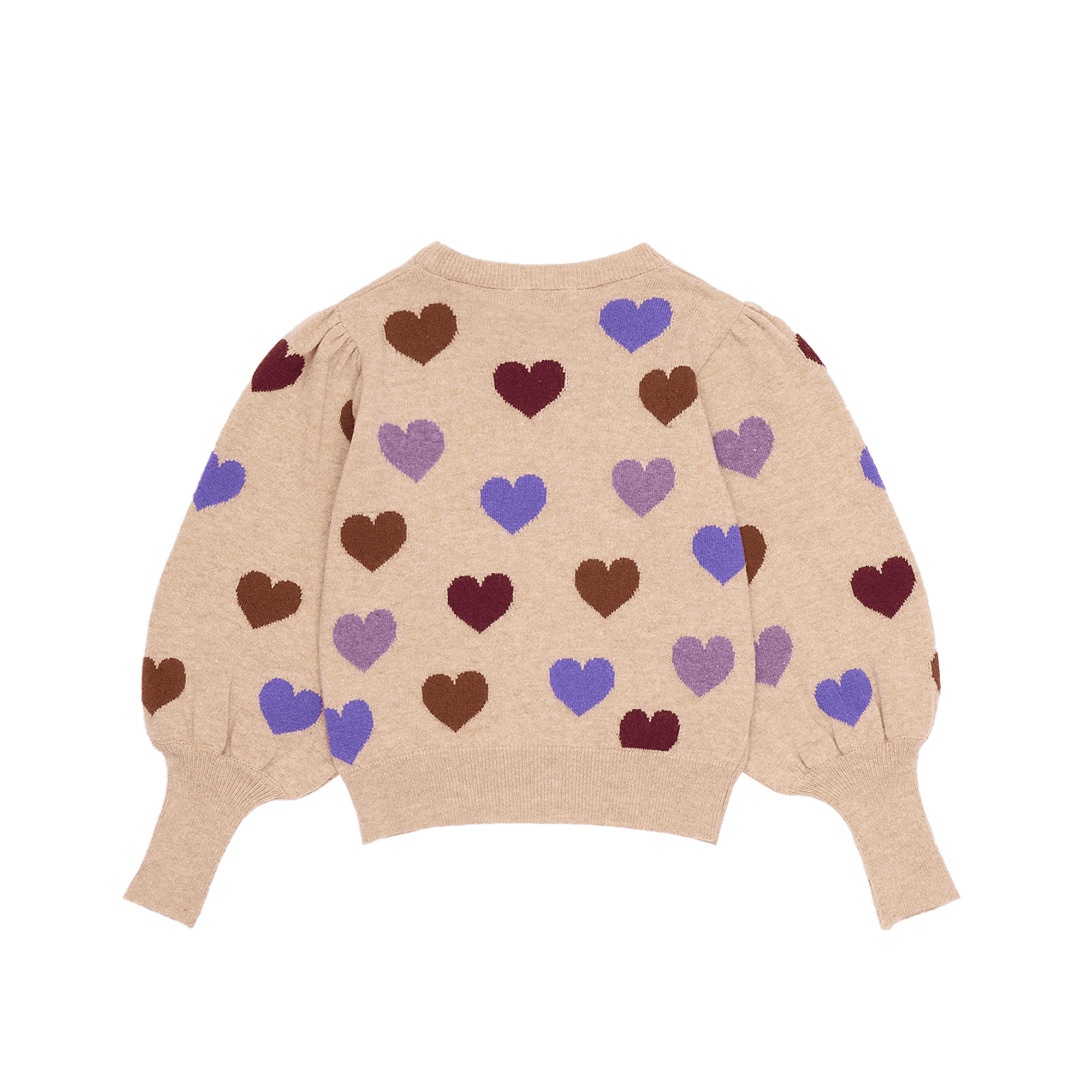 Pull col rond jacquard en laine mélangée  THE NEW SOCIETY Beige