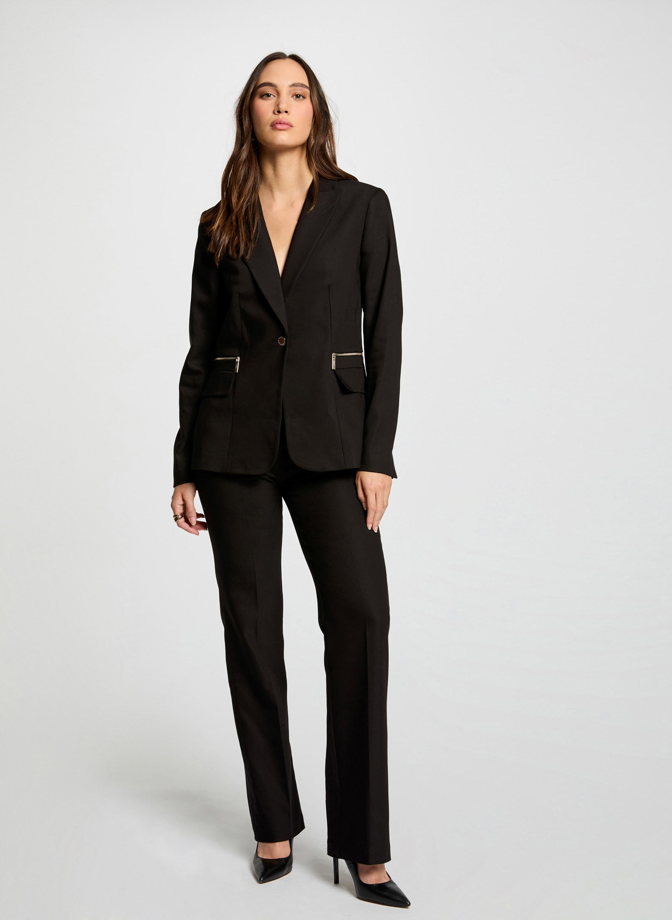 Nauwsluitend jasje met reverskraag MORGAN Zwart