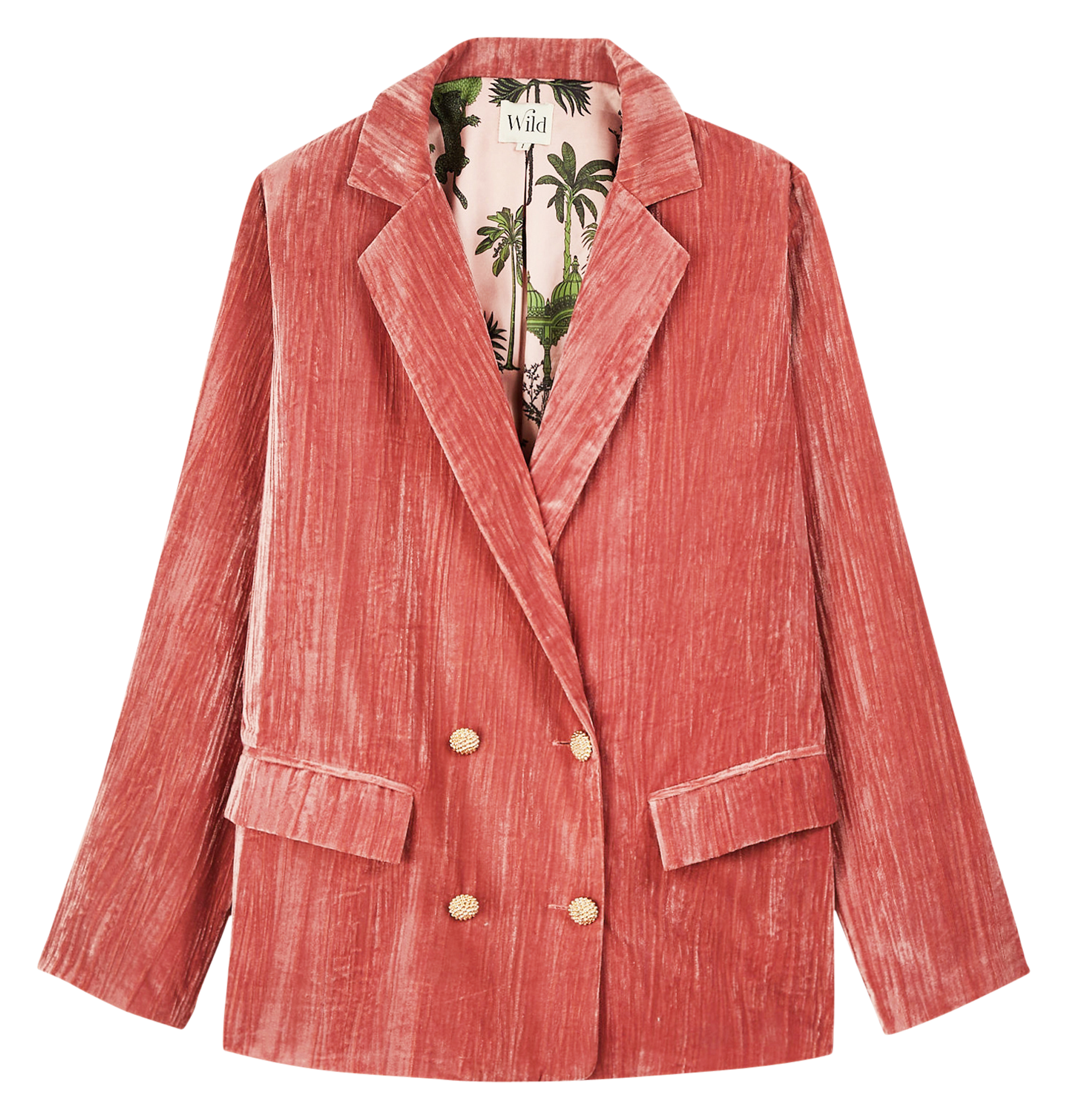 Blazer mit geradem Schnitt in Samtoptik WILD Rosa