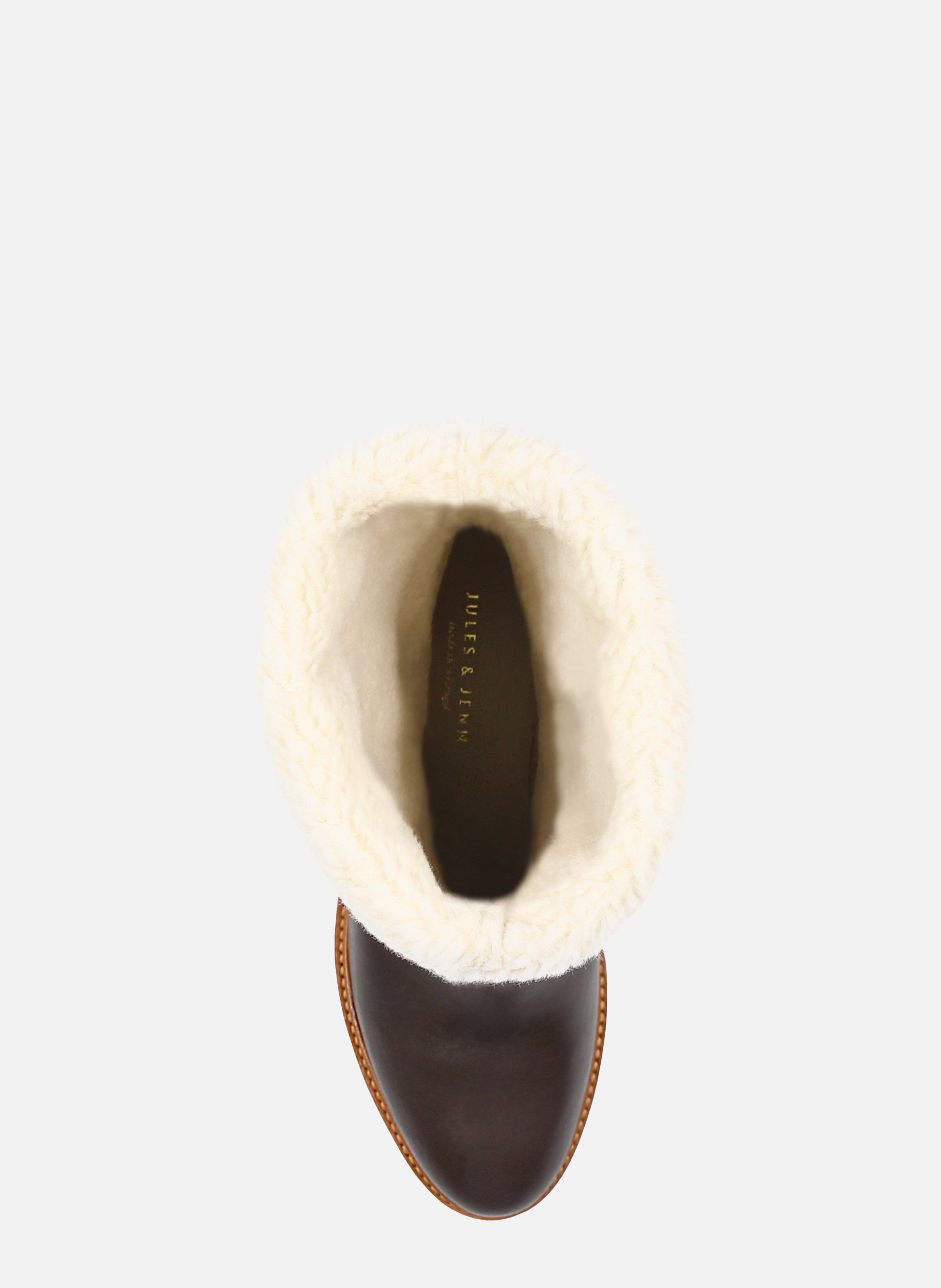 Fur-lined leather boots JULES & JENN Brown
