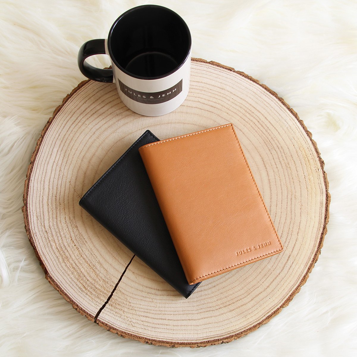 Classic smooth leather wallet JULES & JENN Brown