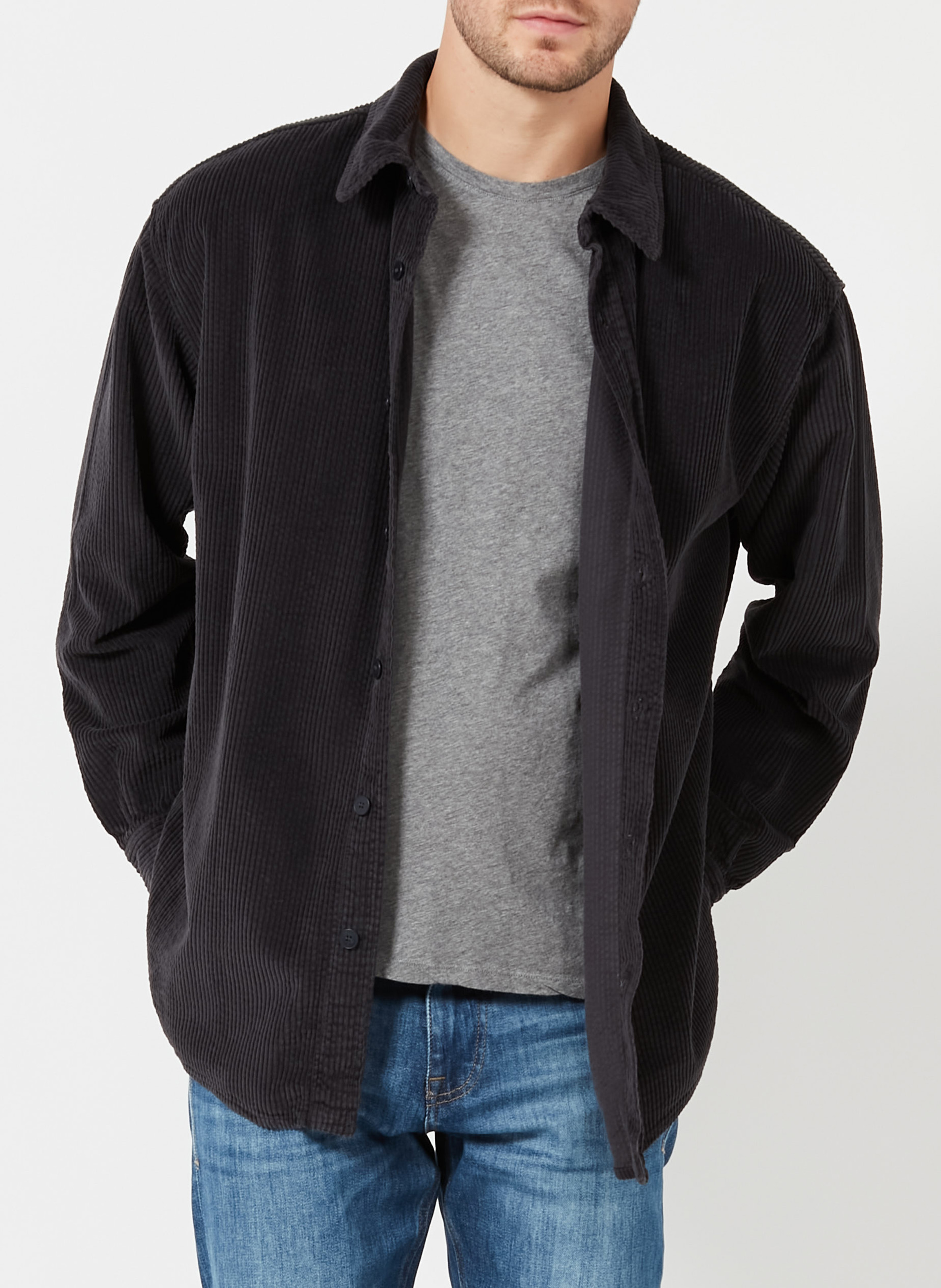 Surchemise à col classique en coton AMERICAN VINTAGE Noir