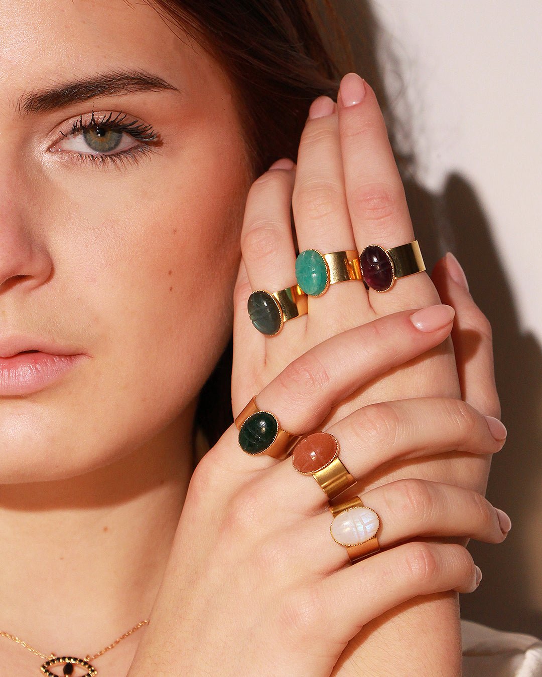 Bague plaqué or scarabée NILAI Brown